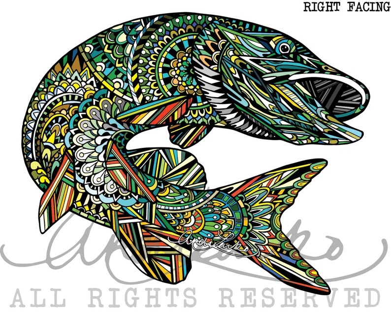 Andrea Larko Pike Zentangle Laminated 3M Vinyl Decal