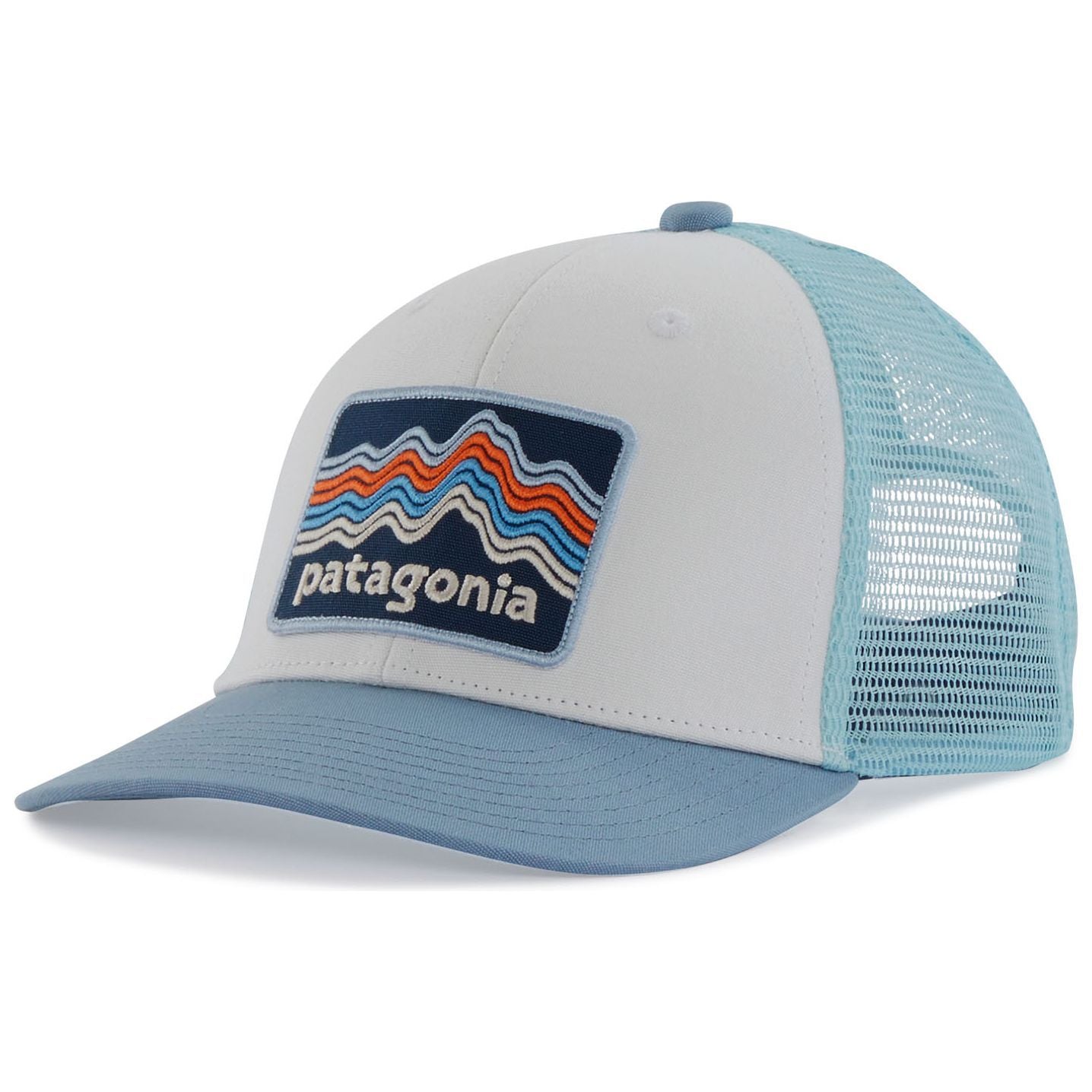Patagonia Kids' Trucker Hat Ridge Rise Stripe: Light Plume Grey Image 01