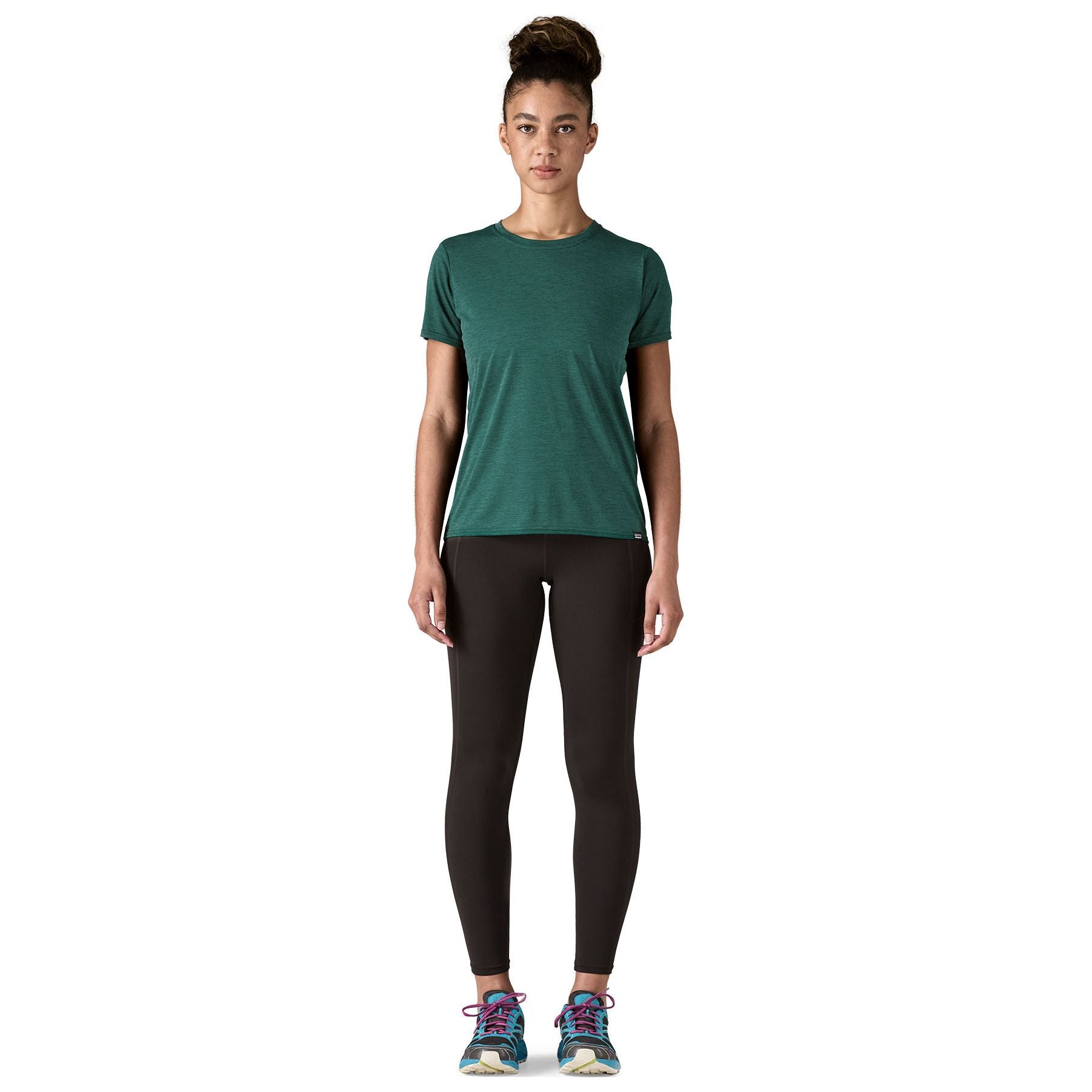 Patagonia Women's Capilene Cool Daily Shirt Cascade Green - Light Cascade Green X-Dye Image 02