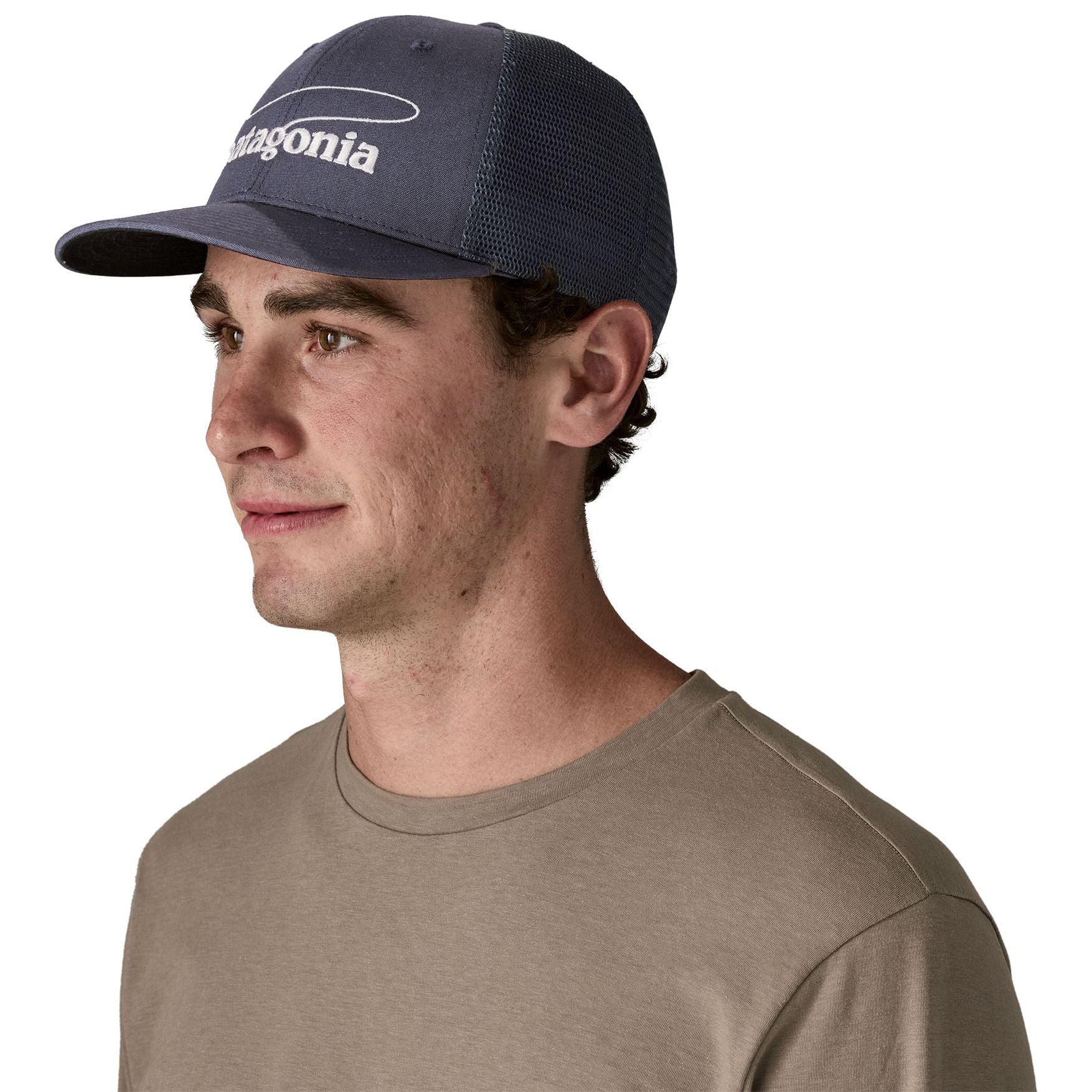 Patagonia Take a Stand Trucker Hat Casting Logo: Smolder Blue