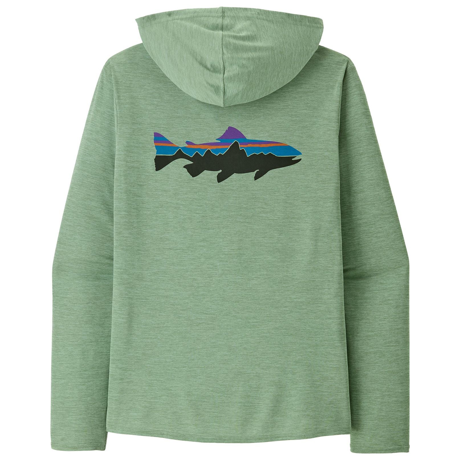 Patagonia Men's Capilene Cool Daily Graphic Hoody Fitz Roy Trout: Ellwood Green X-Dye Image 01