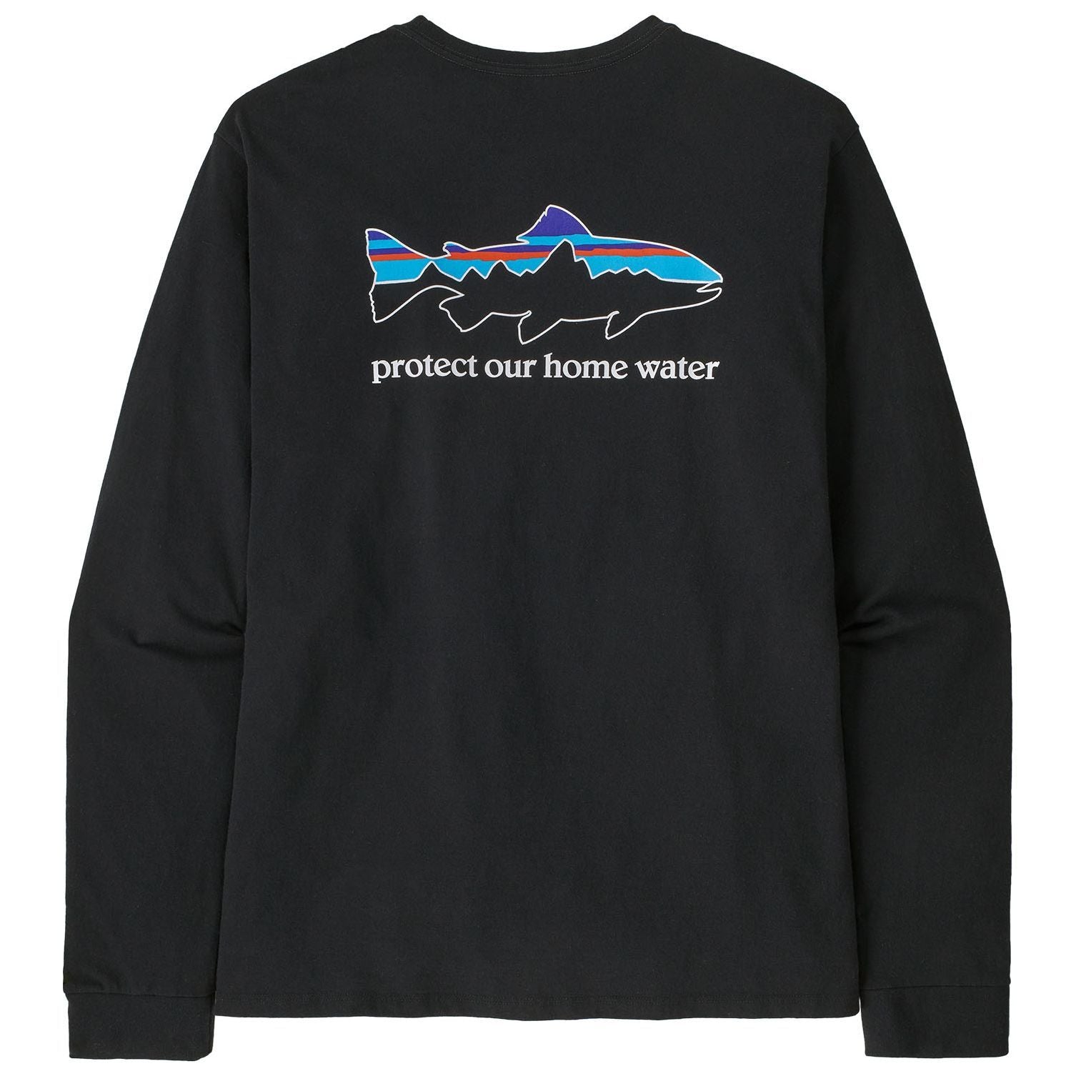 Patagonia Men's Long-Sleeved Home Water Trout Responsibili-Tee Black Image 01