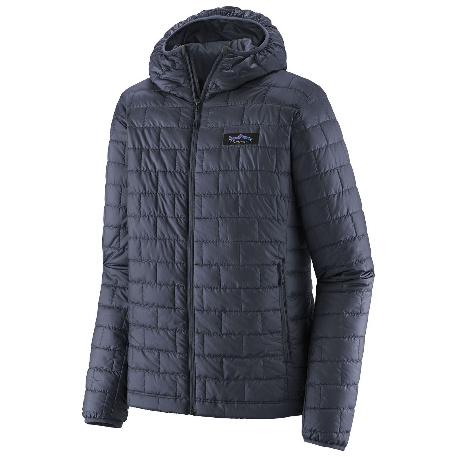 Patagonia Men's Nano Puff Fitz Roy Trout Hoody Smolder Blue Image 01