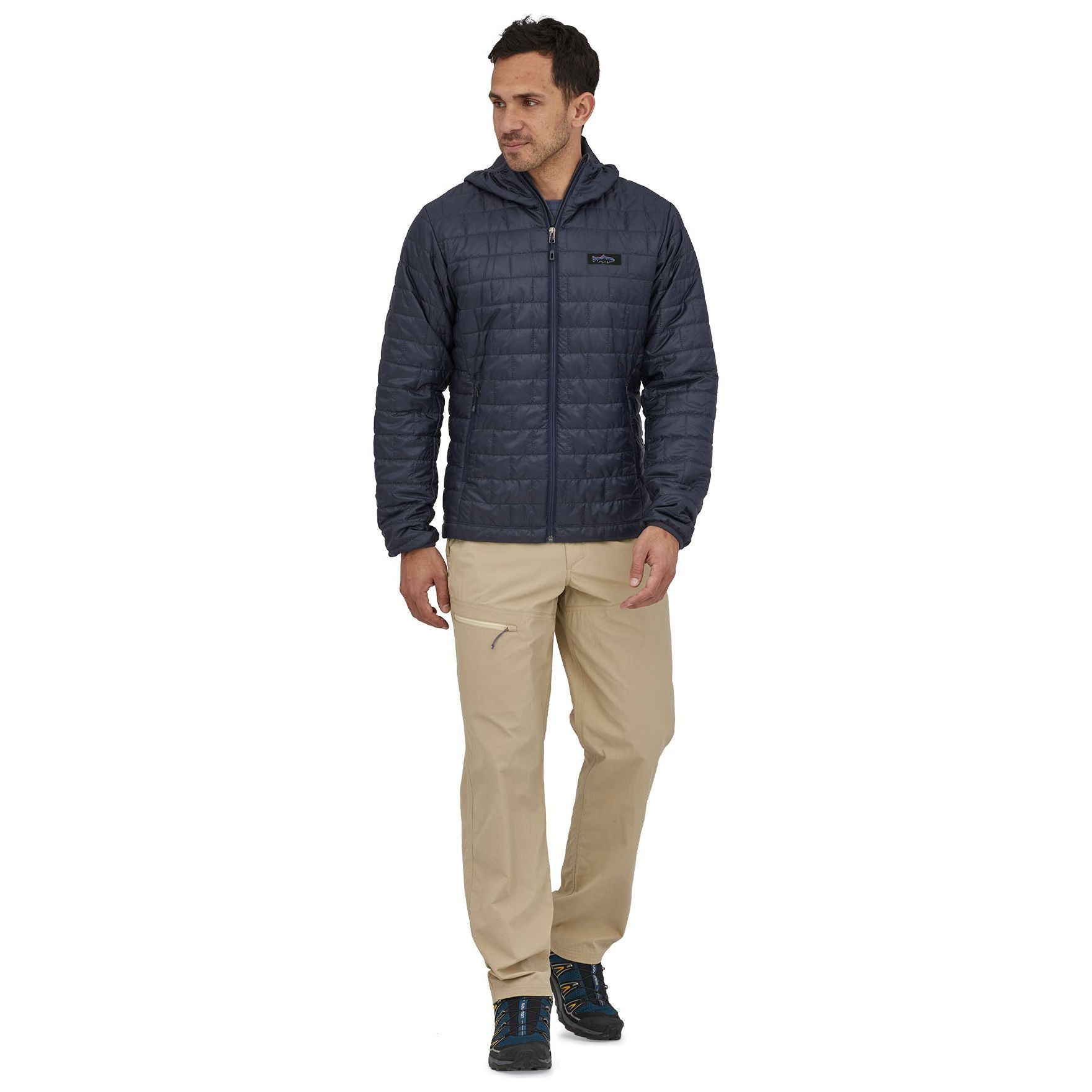 Patagonia Men's Nano Puff Fitz Roy Trout Hoody Smolder Blue Image 02