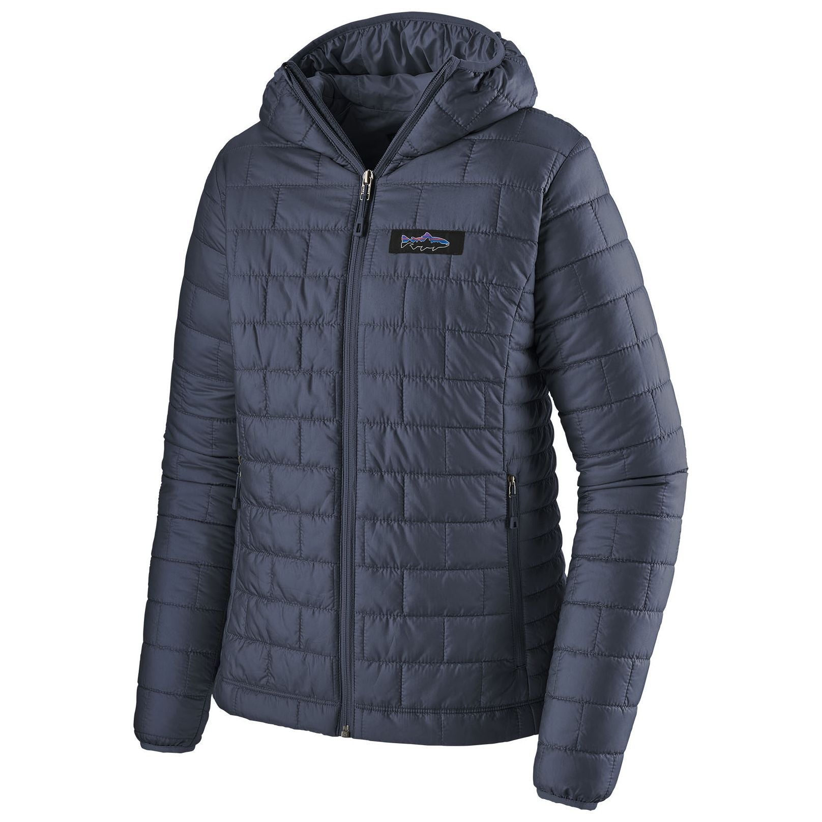 Patagonia Women's Nano Puff Fitz Roy Trout Hoody Smolder Blue Image 01