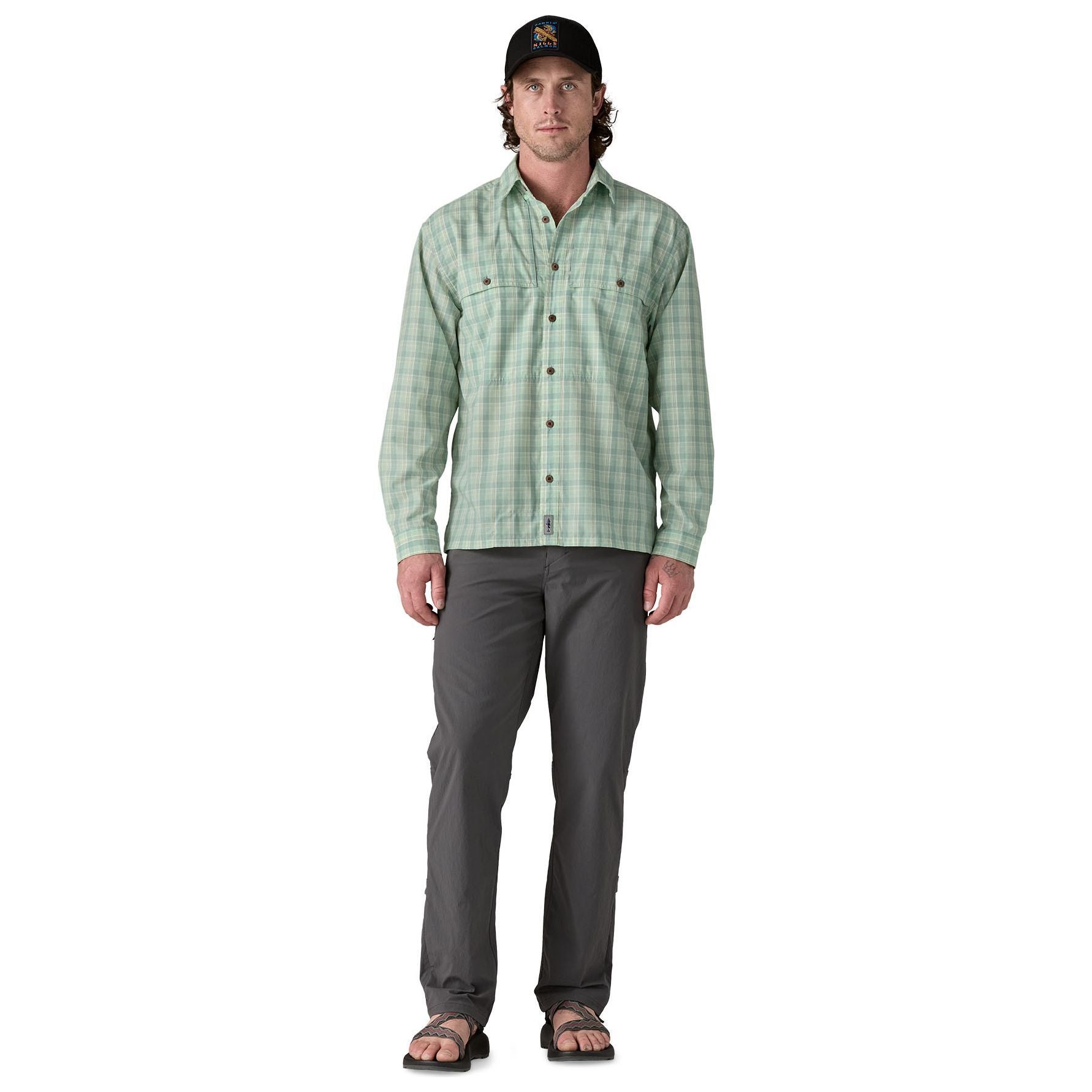 Patagonia Men's Long-Sleeved Island Hopper Shirt Dipper: Rinsed Green Image 02