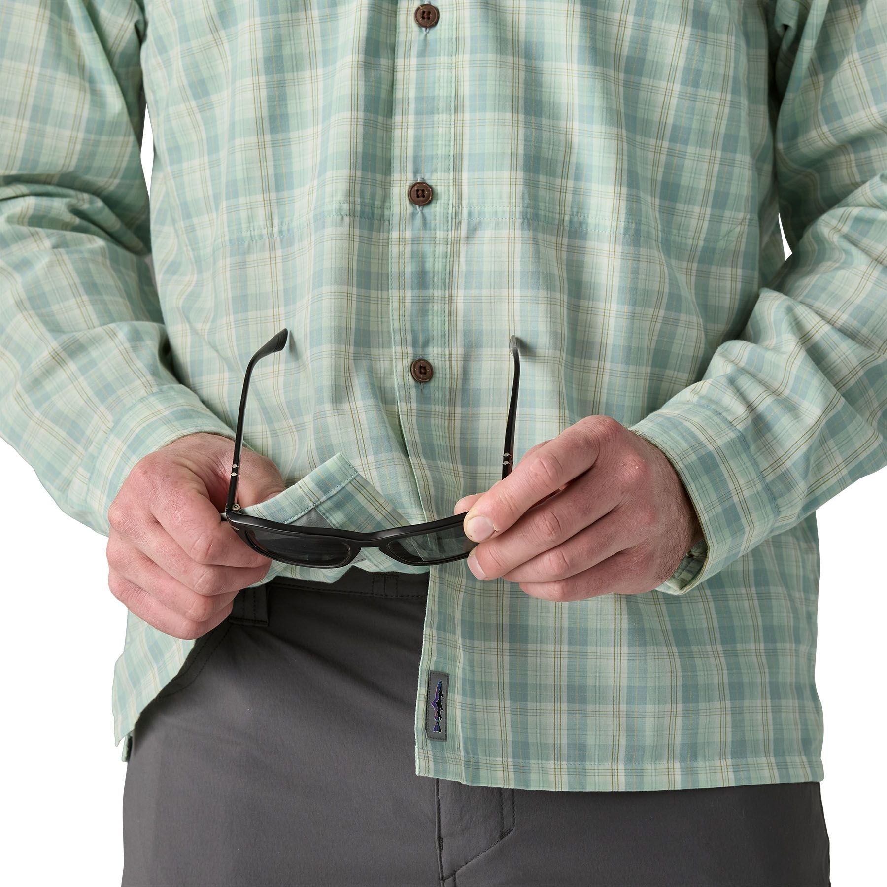 Patagonia Men's Long-Sleeved Island Hopper Shirt Dipper: Rinsed Green Image 09
