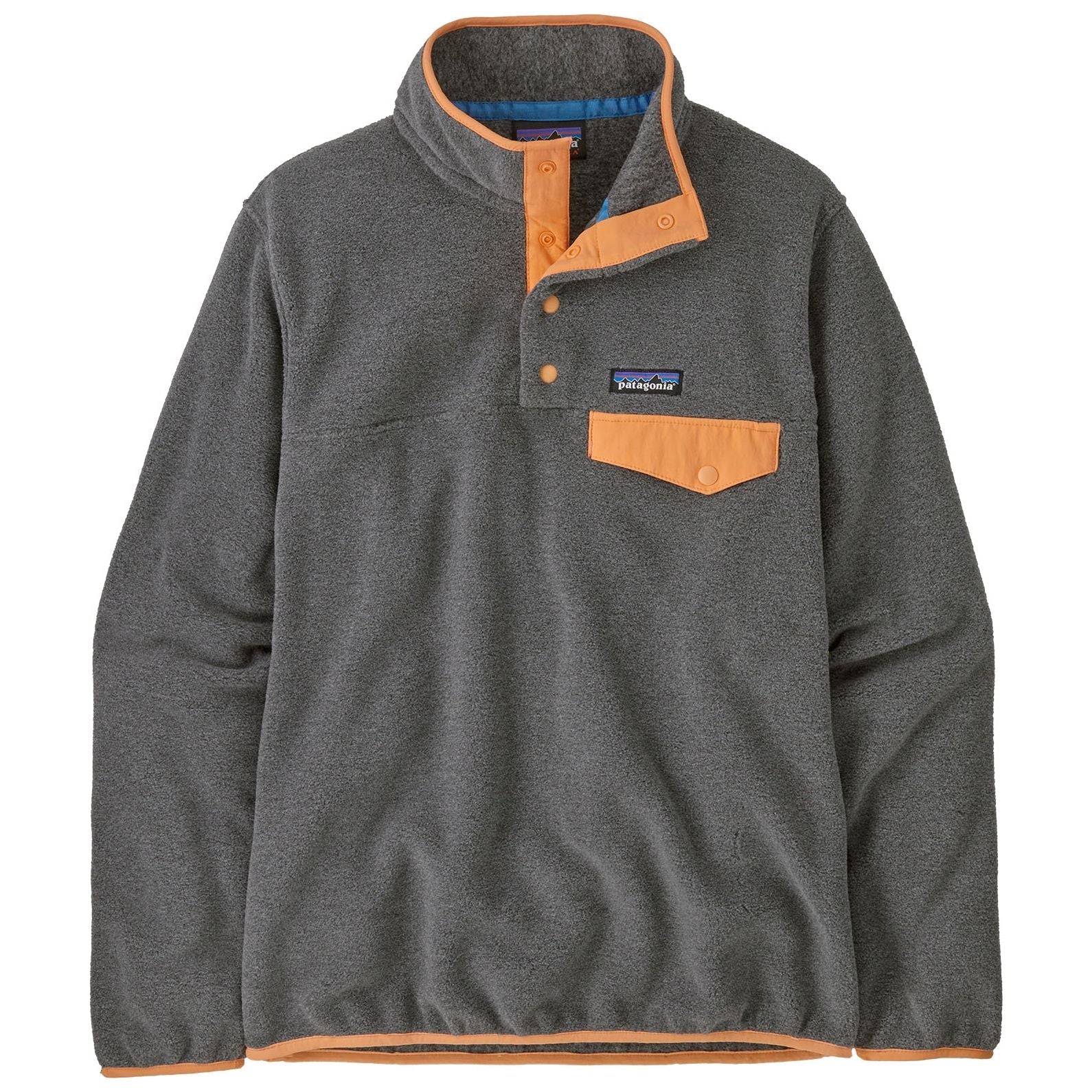 Patagonia Women's Lightweight Synchilla Snap-T Fleece Pullover Nickel with Vivid Apricot