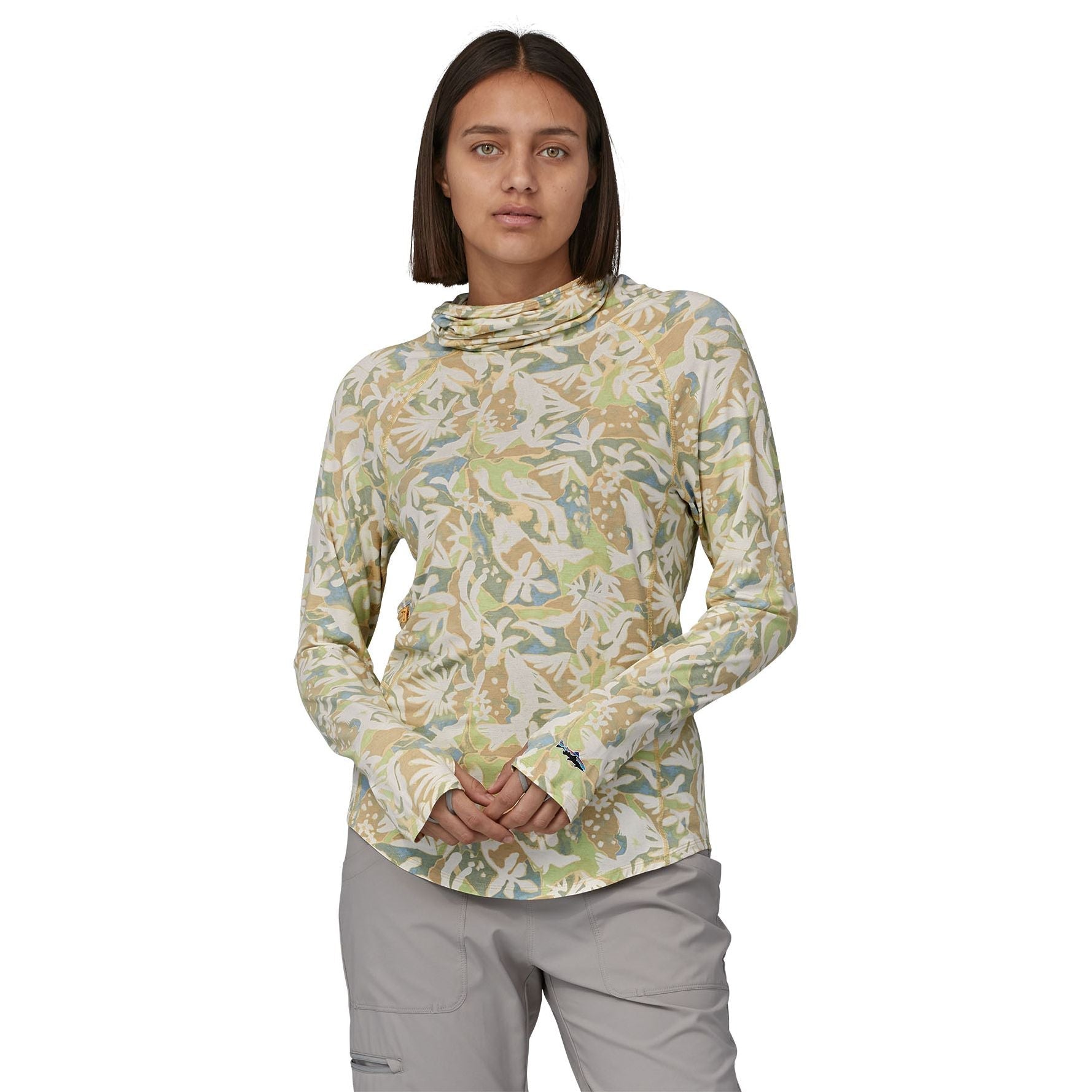 Patagonia Women's Tropic Comfort Natural Shirt Lands and Waters: Oat White Image 03