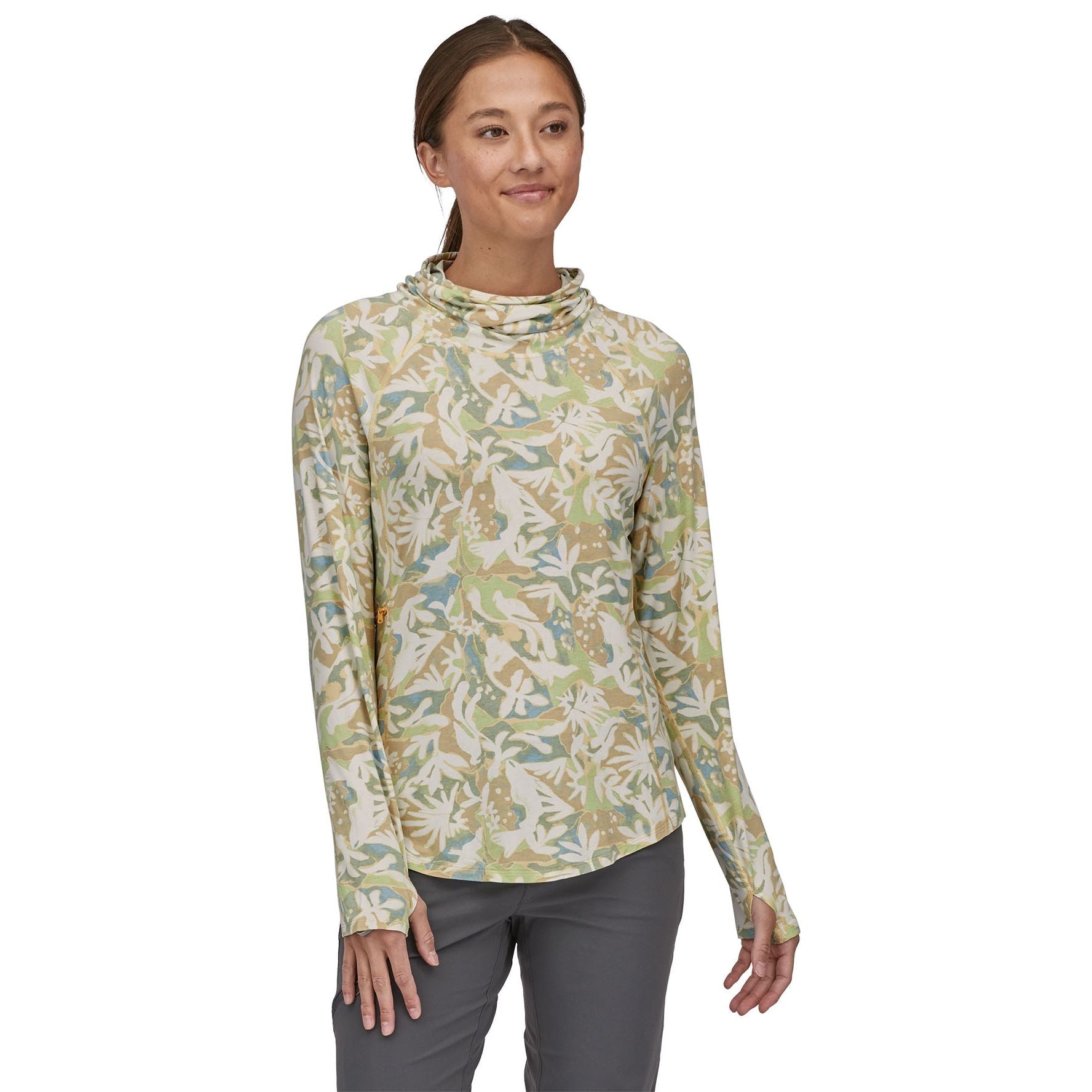 Patagonia Women's Tropic Comfort Natural Shirt Lands and Waters: Oat White Image 05