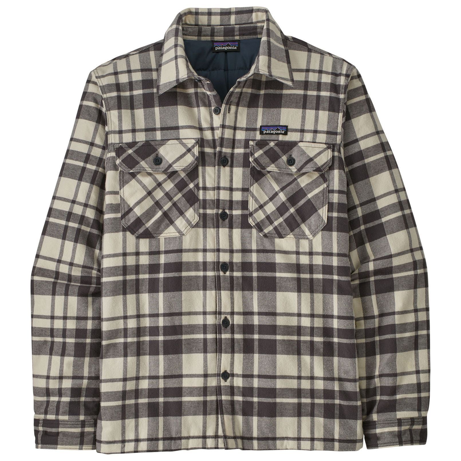 Patagonia Men's Insulated Organic Cotton Midweight Fjord Flannel Shirt Ice Caps: Smolder Blue Image 01