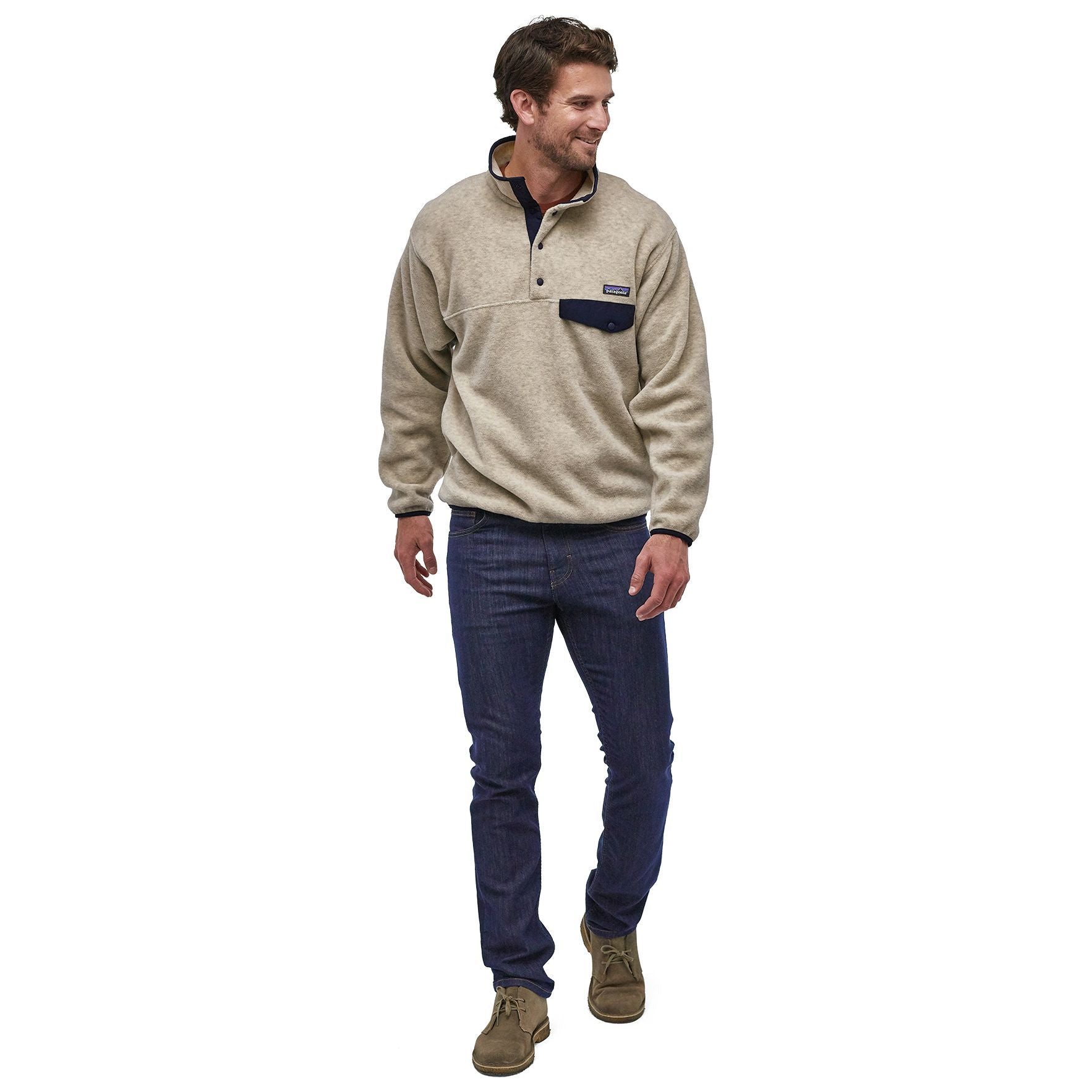 Patagonia Men's Synch Snap - T Pullover Oatmeal Heather Image 02