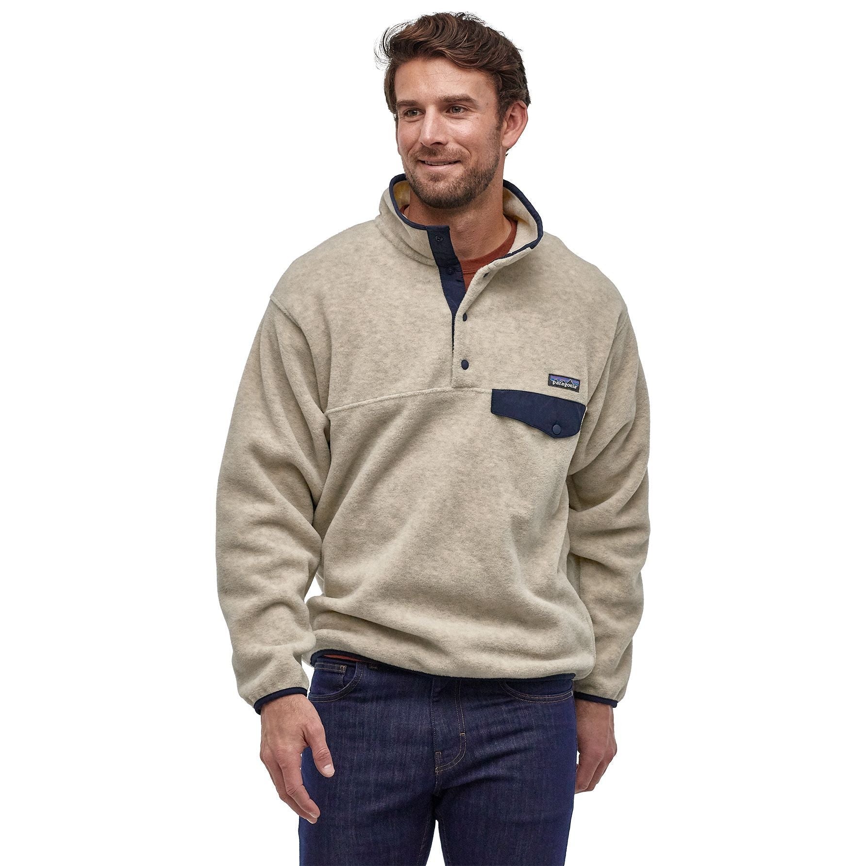 Patagonia Men's Synch Snap - T Pullover Oatmeal Heather Image 03