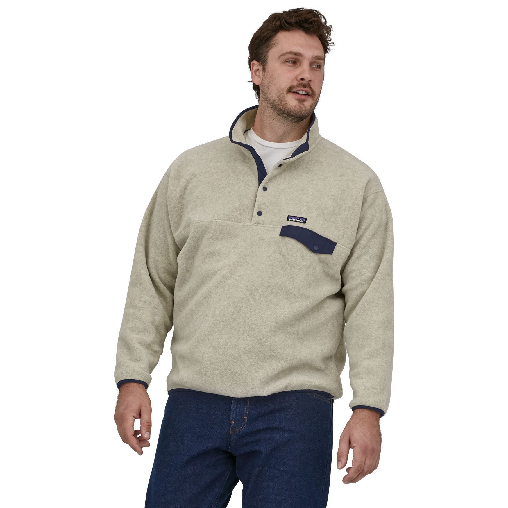 Patagonia Men's Synch Snap - T Pullover Oatmeal Heather Image 05
