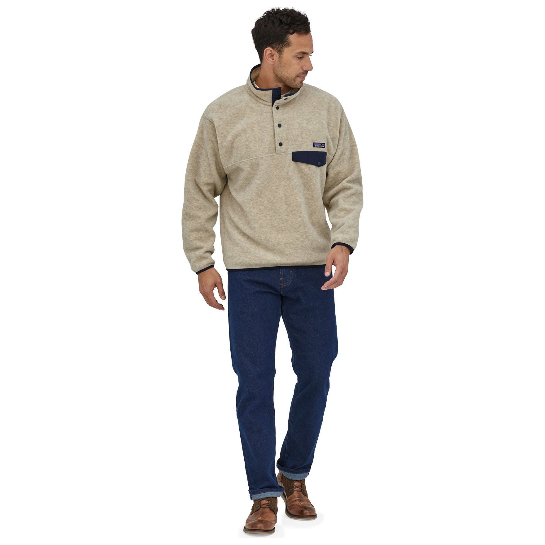 Patagonia Men's Synch Snap - T Pullover Oatmeal Heather Image 07