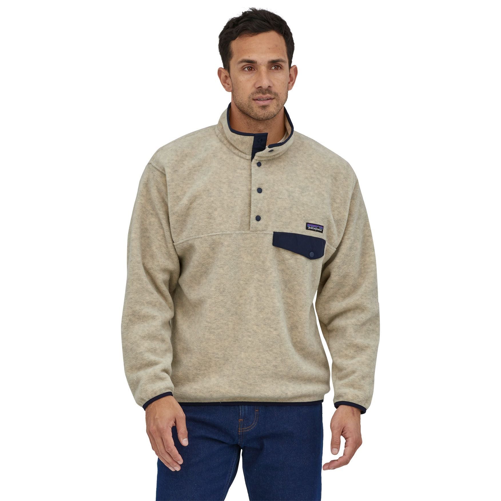 Patagonia Men's Synch Snap - T Pullover Oatmeal Heather Image 08