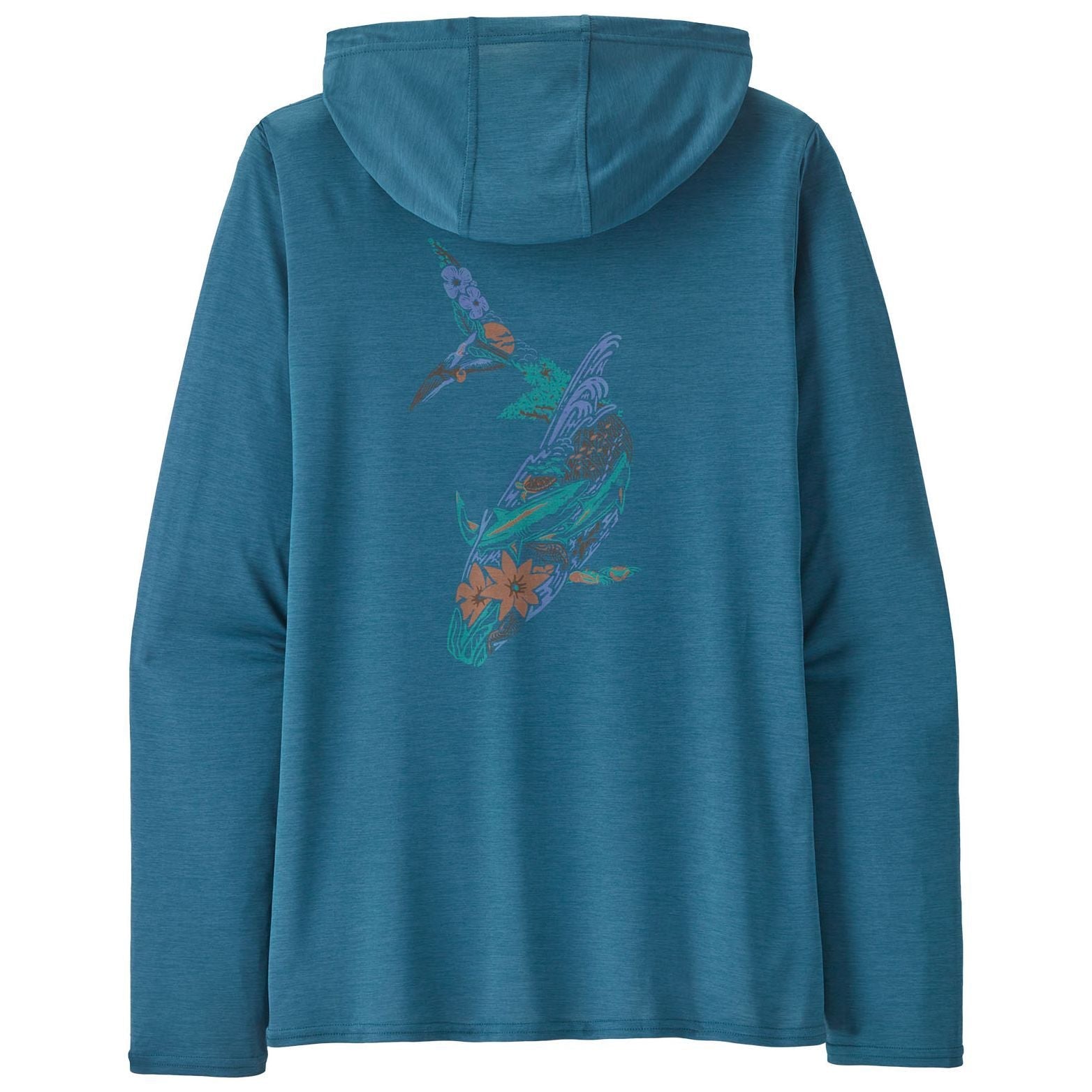 Patagonia Women's Capilene Cool Daily Graphic Hoody Sandflat Bonefish: Wavy Blue X-Dye Image 01