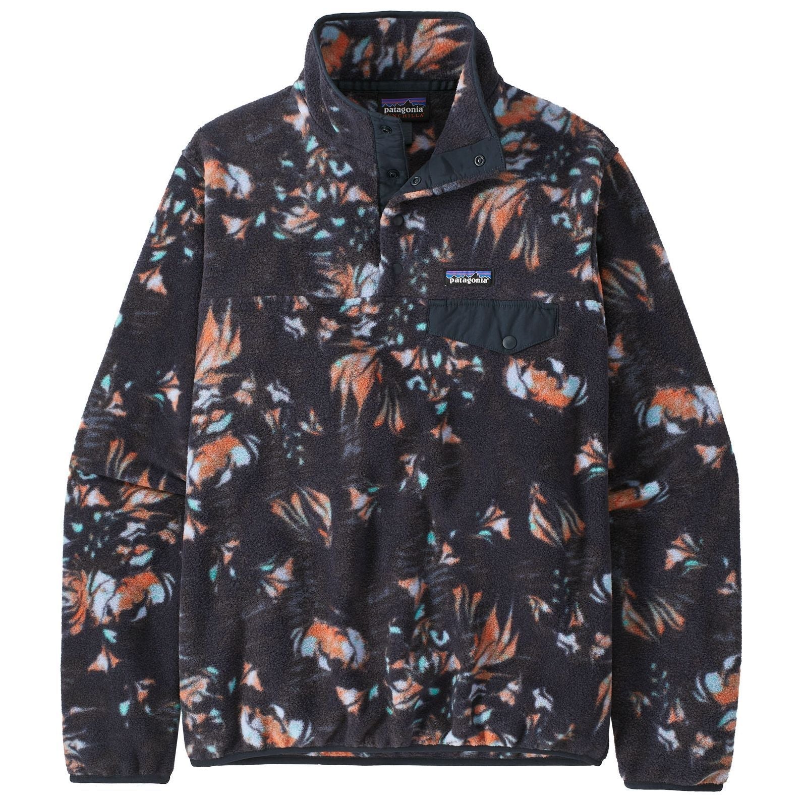 Patagonia Women's Lightweight Synchilla Snap - T Pullover Swirl Floral: Pitch Blue Image 01