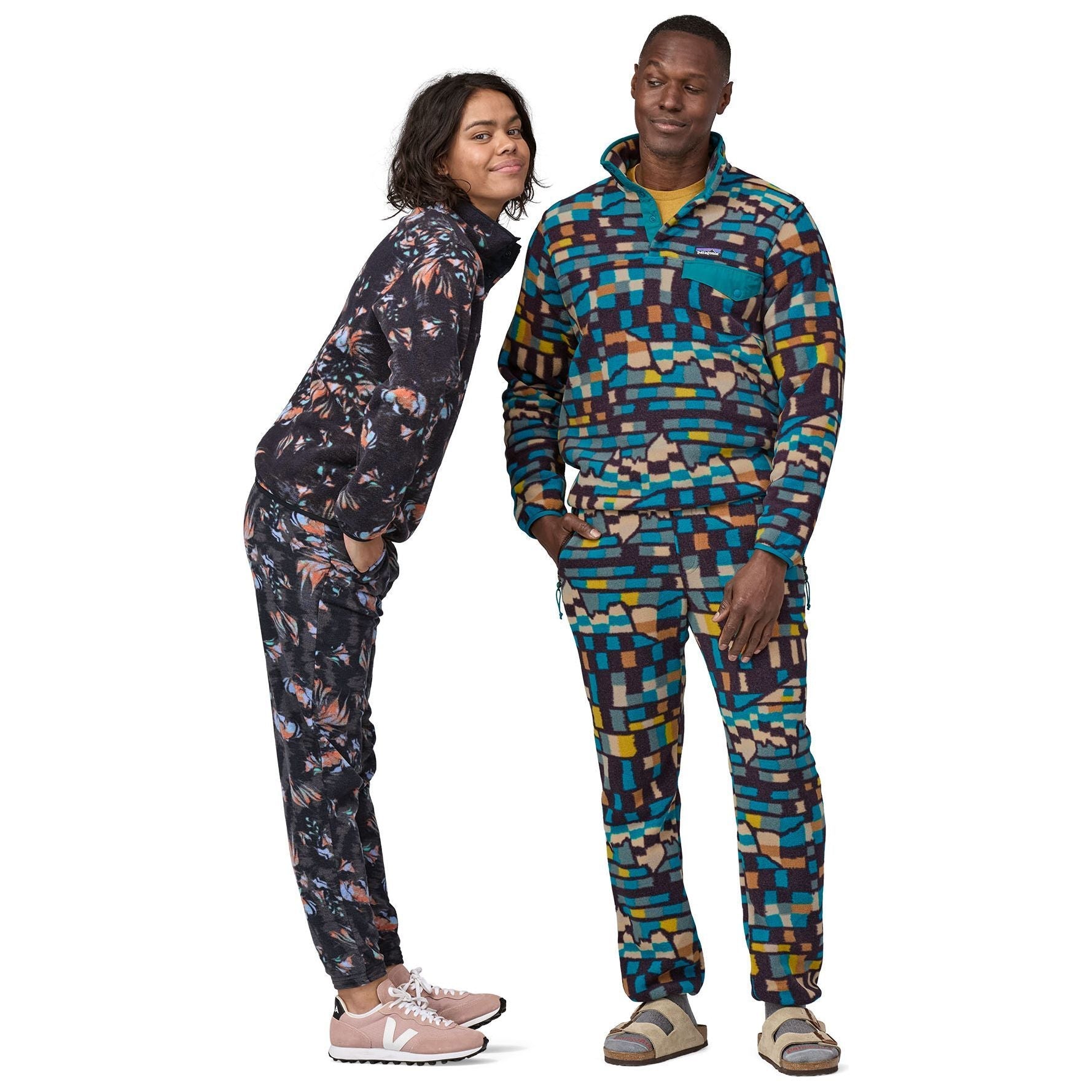 Patagonia Women's Lightweight Synchilla Snap - T Pullover Swirl Floral: Pitch Blue Image 04