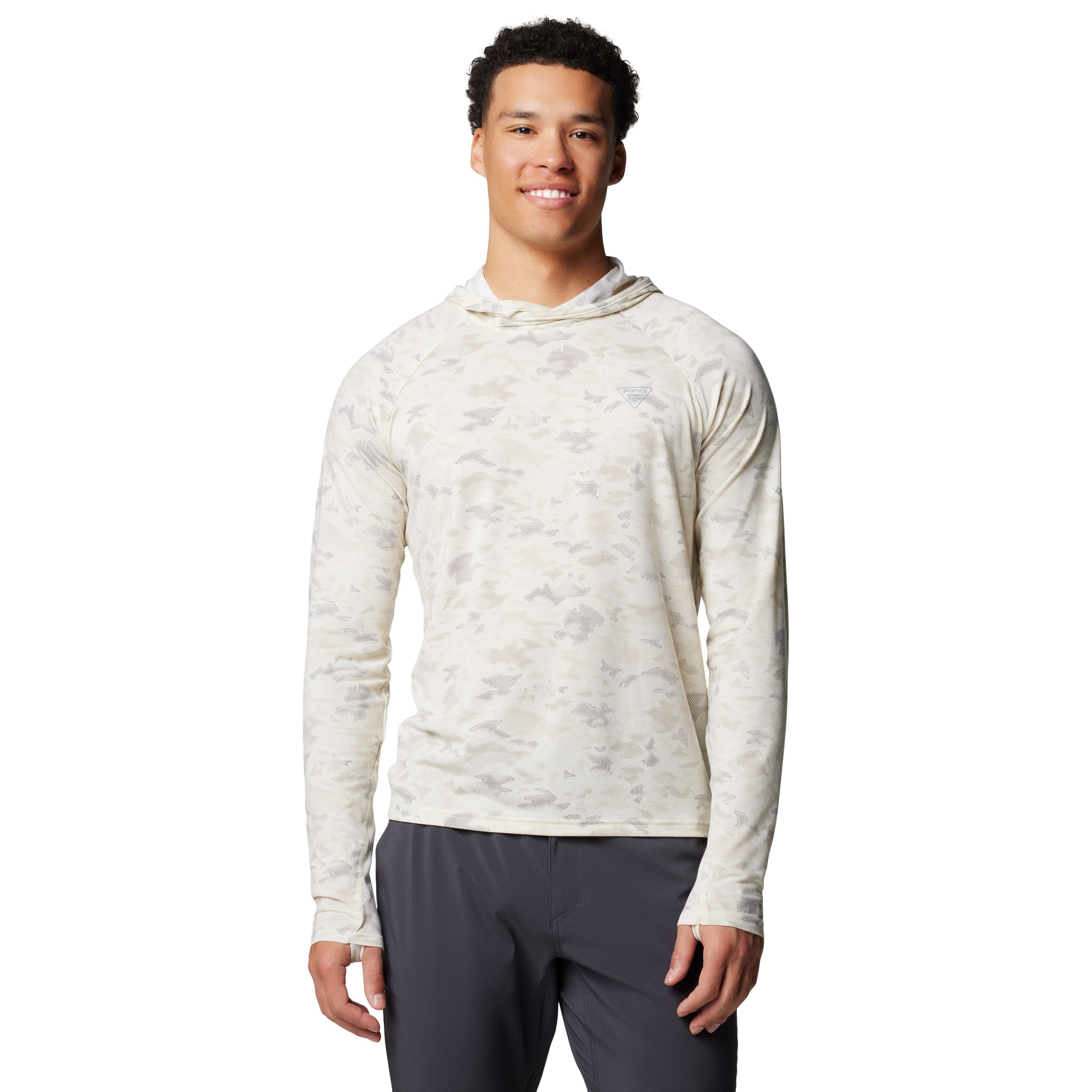 Columbia Men's PFG Uncharted Hoodie Stone Uncharted Waters Image 01