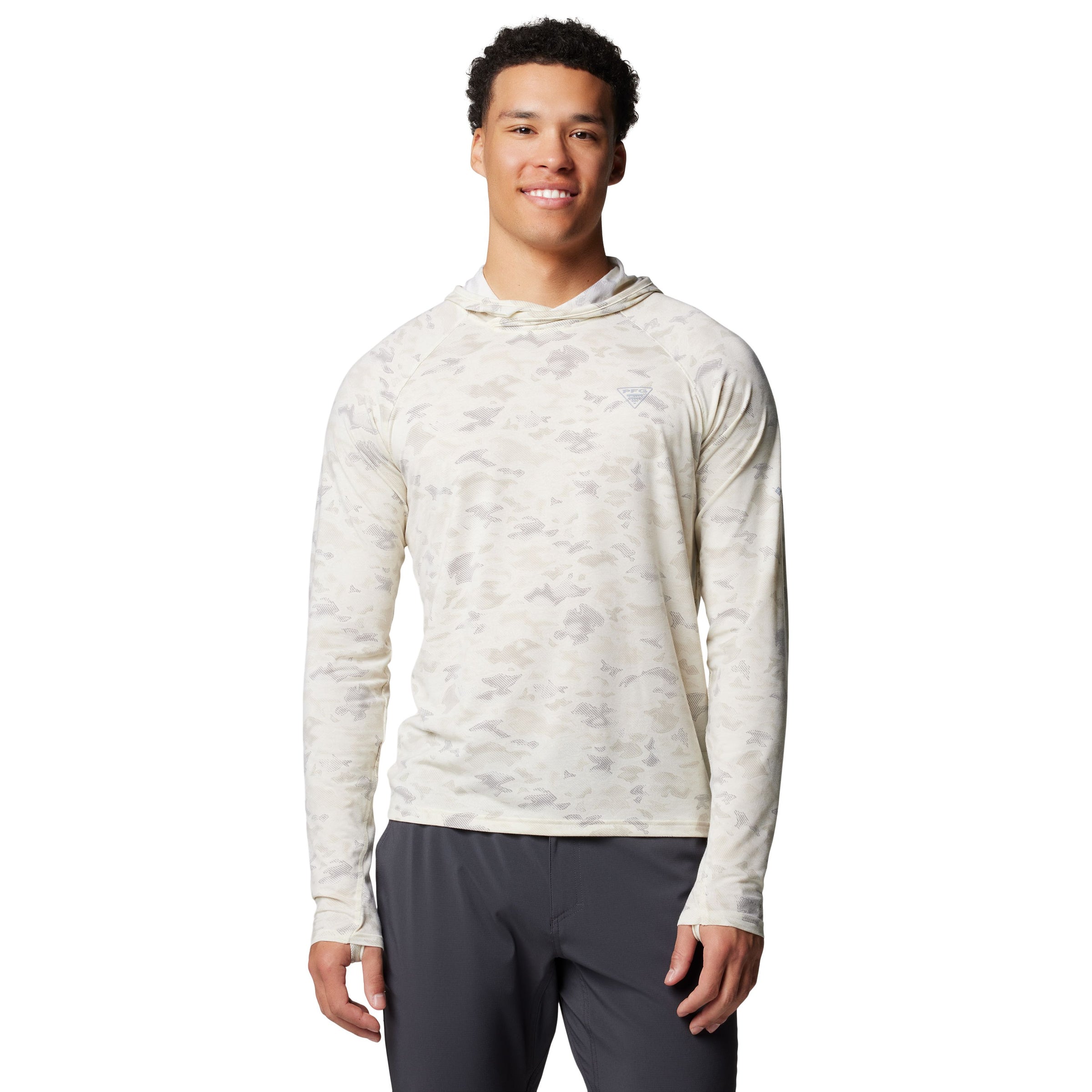 Columbia Men's PFG Uncharted Hoodie Stone Uncharted Waters Image 01