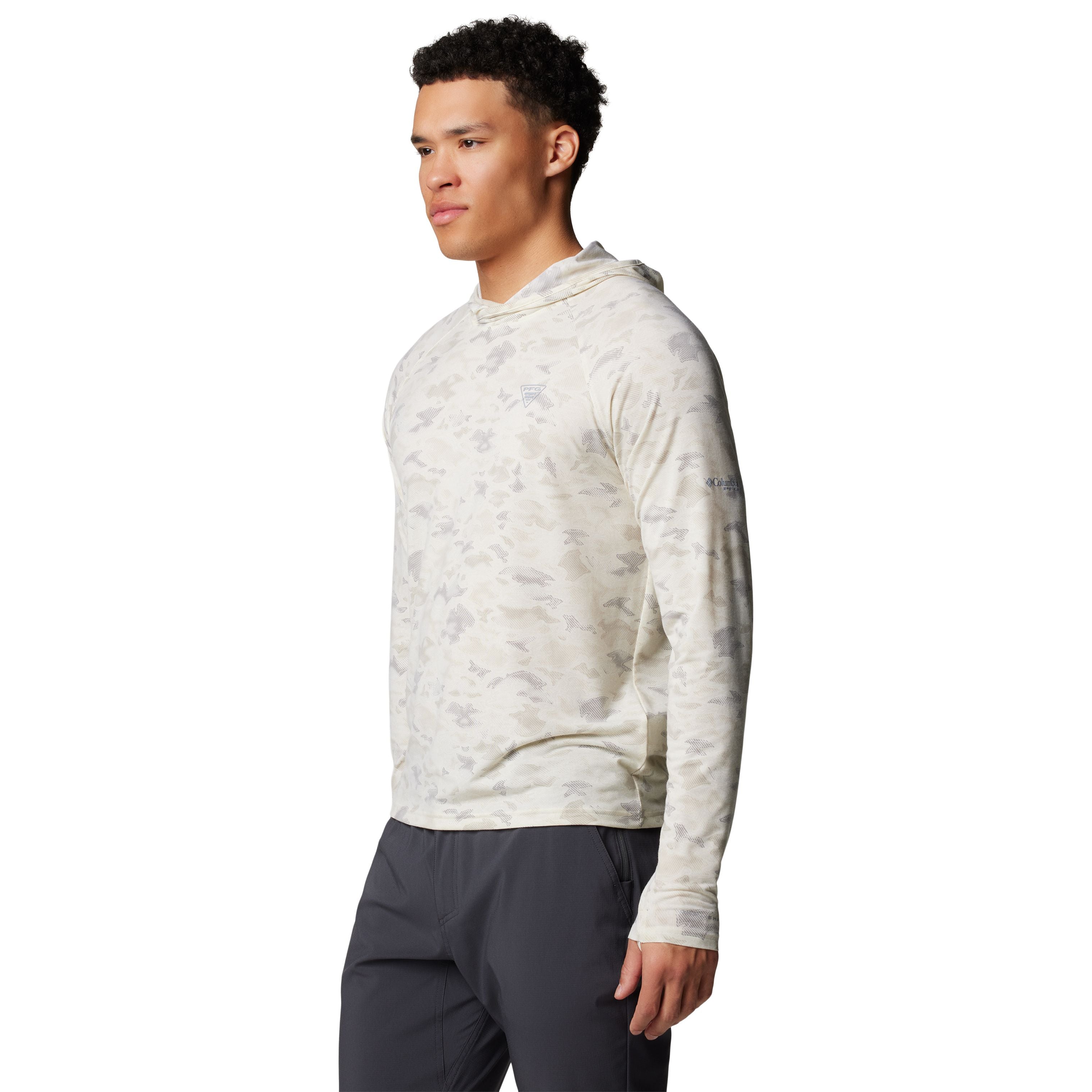 Columbia Men's PFG Uncharted Hoodie Stone Uncharted Waters Image 03