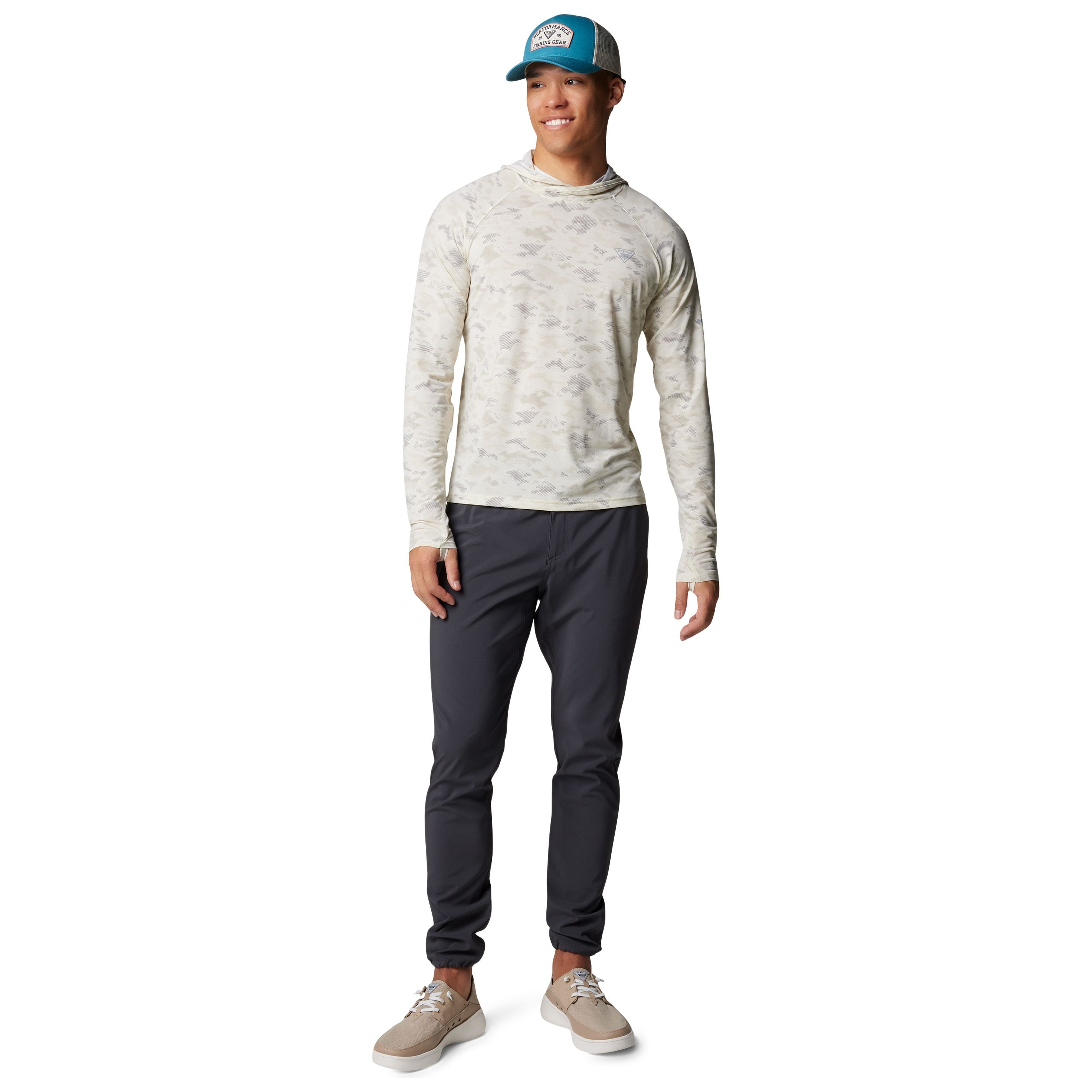 Columbia Men's PFG Uncharted Hoodie Stone Uncharted Waters Image 04