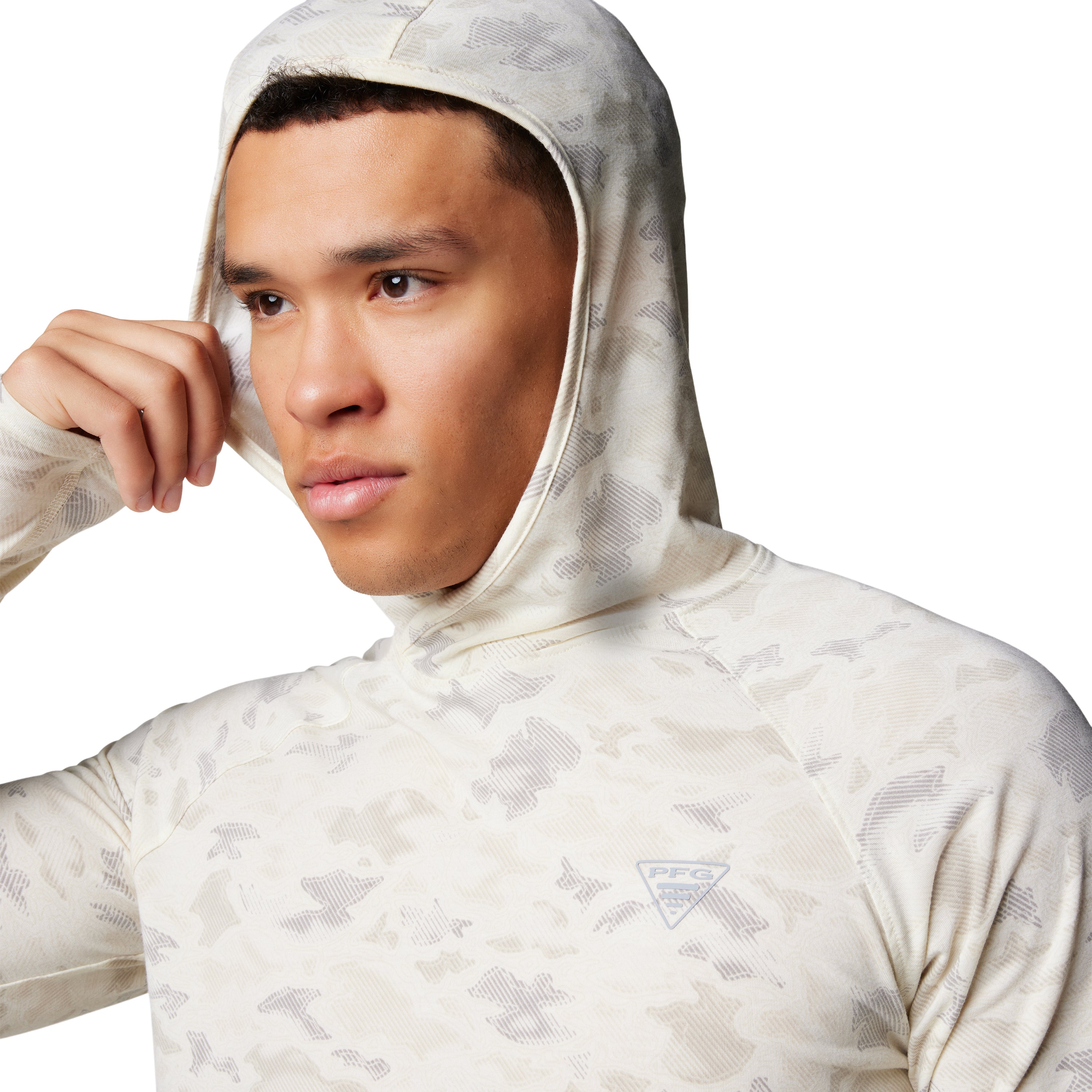 Columbia Men's PFG Uncharted Hoodie Stone Uncharted Waters Image 05