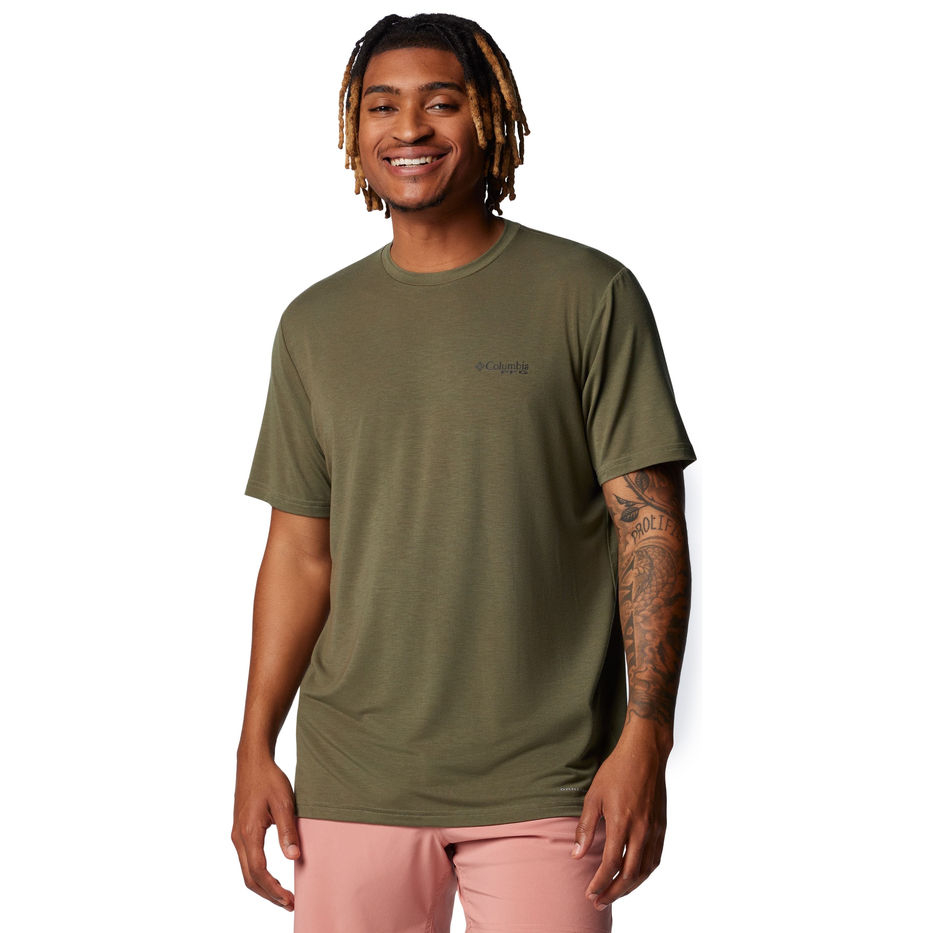 Columbia PFG Uncharted Tech Tee SS Cypress Fly Box Image 01