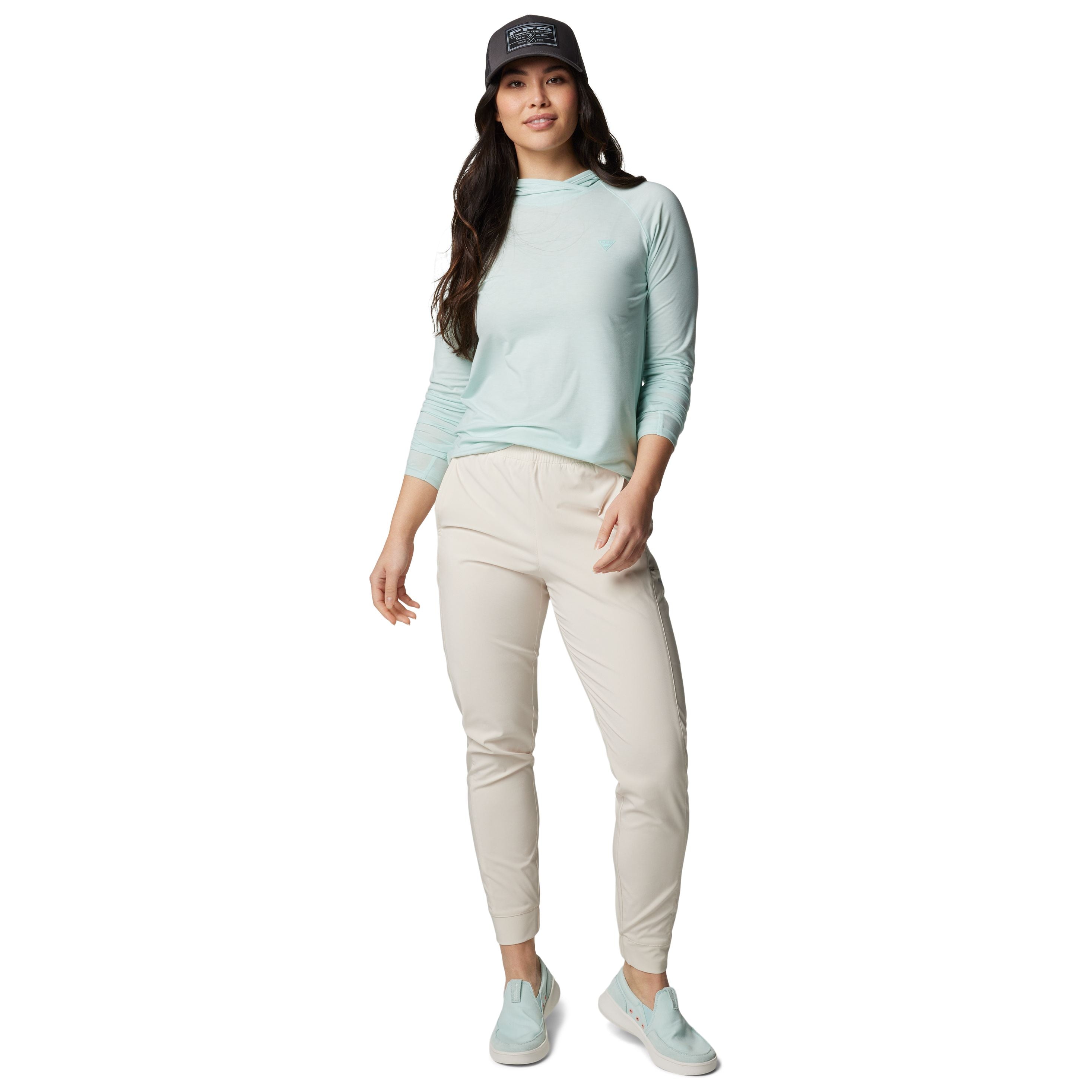 Columbia Women's PFG Uncharted Hoodie Icy Morn Heather Image 04