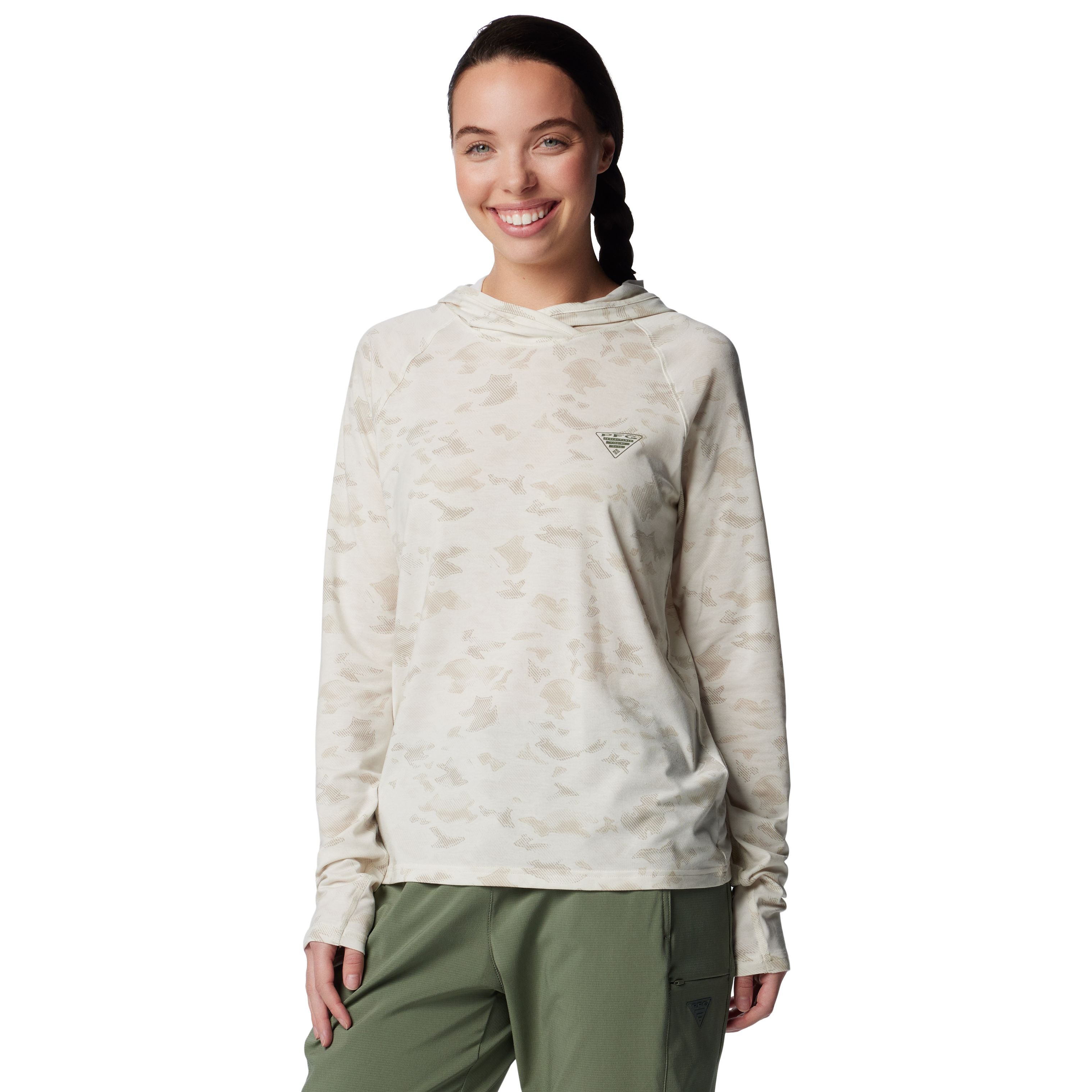 Columbia Women's PFG Uncharted Hoodie Stone Uncharted Image 01