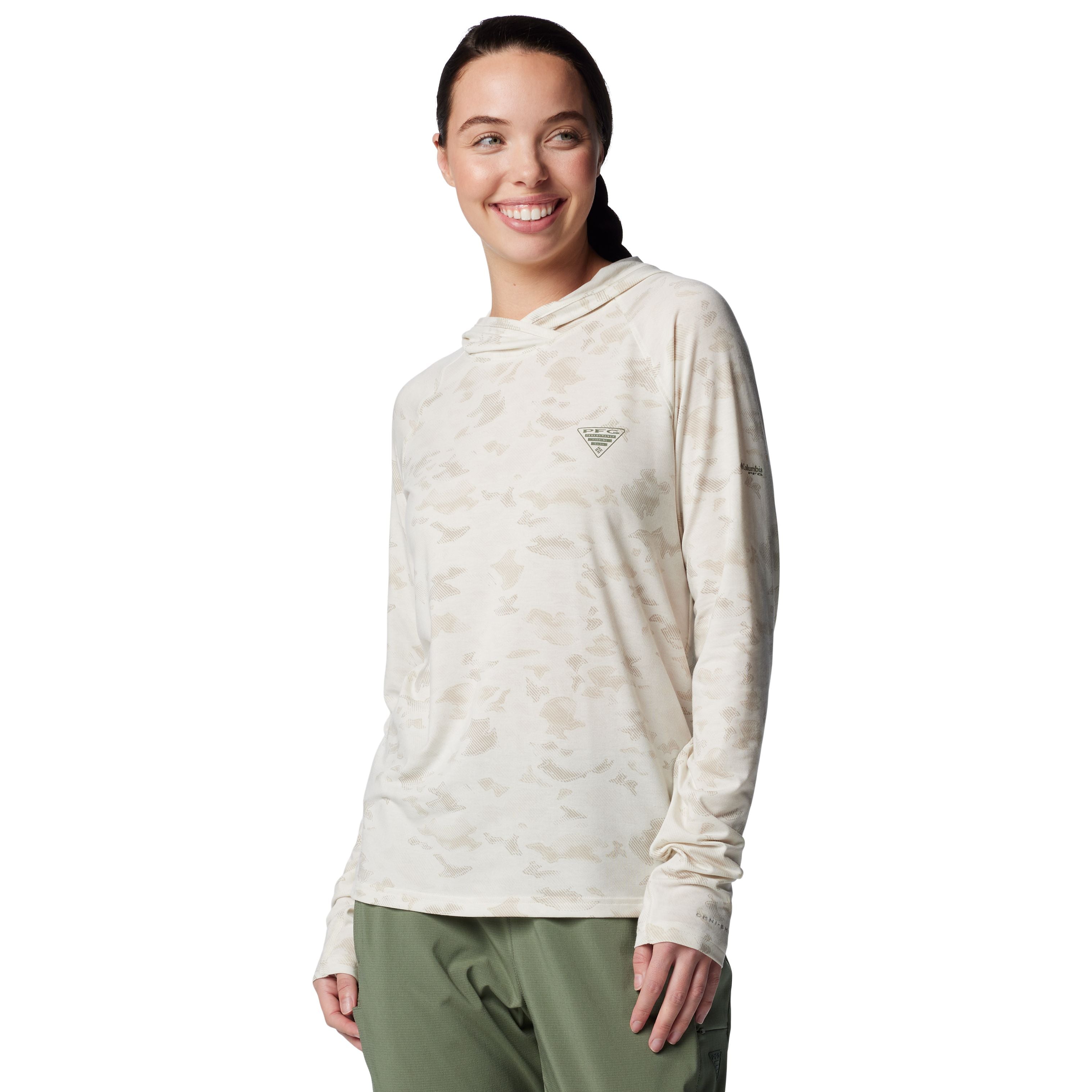 Columbia Women's PFG Uncharted Hoodie Stone Uncharted Image 03