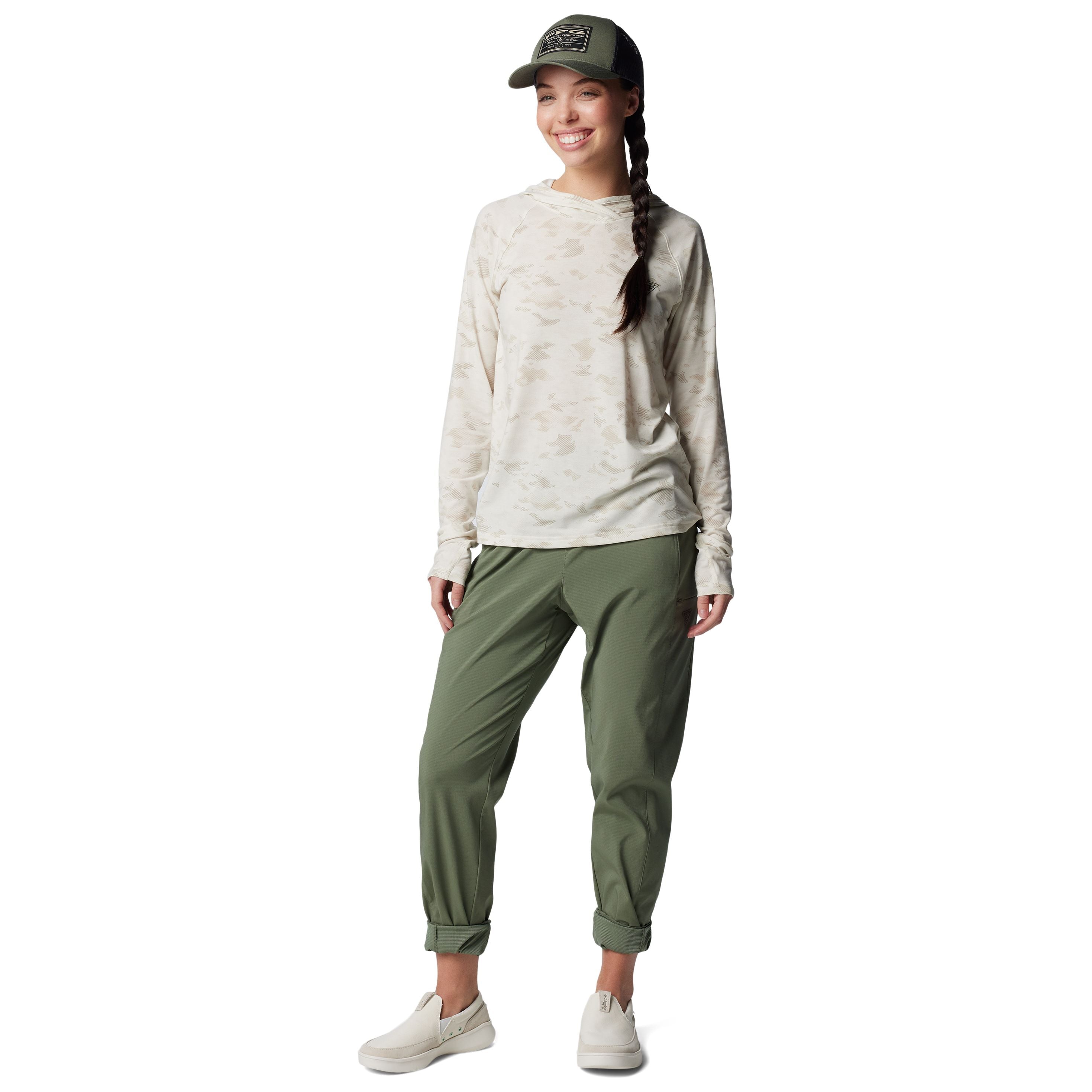 Columbia Women's PFG Uncharted Hoodie Stone Uncharted Image 04