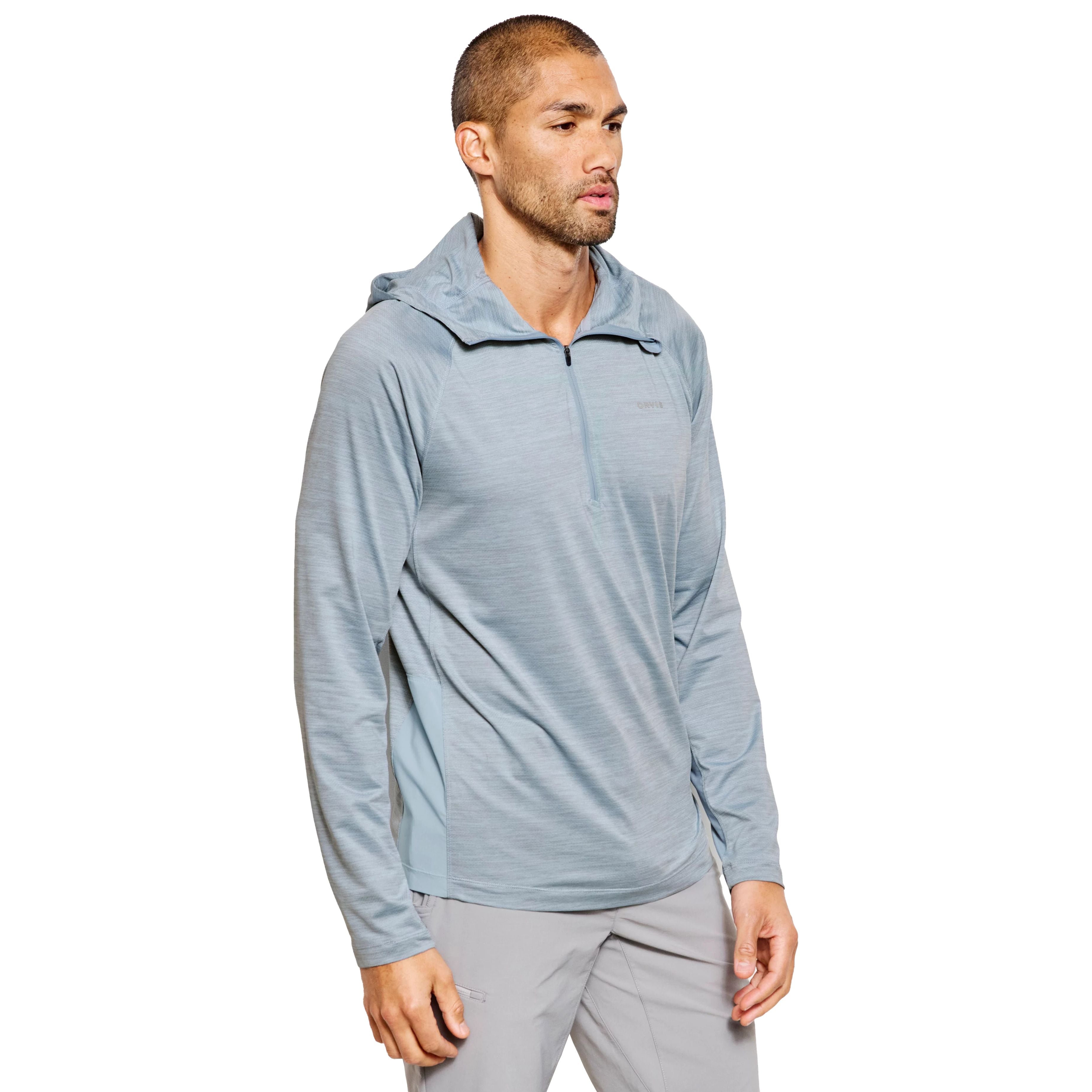 Orvis Men's Pro Sun Hoodie Blue Fog / Titanium Image 03