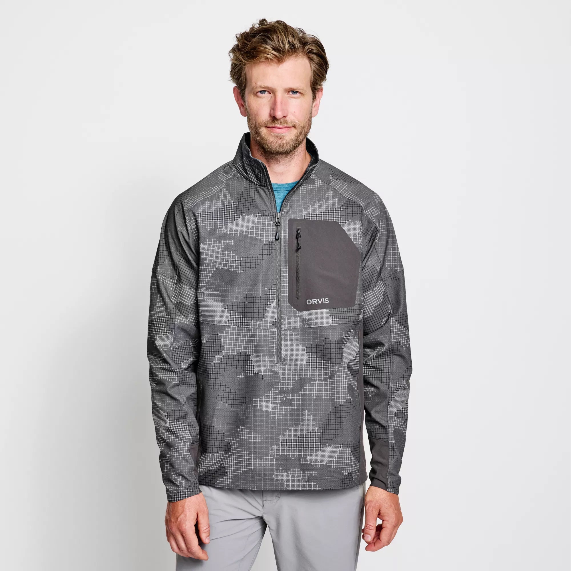Orvis Men's Pro LT Pullover Steel Camo Image 03