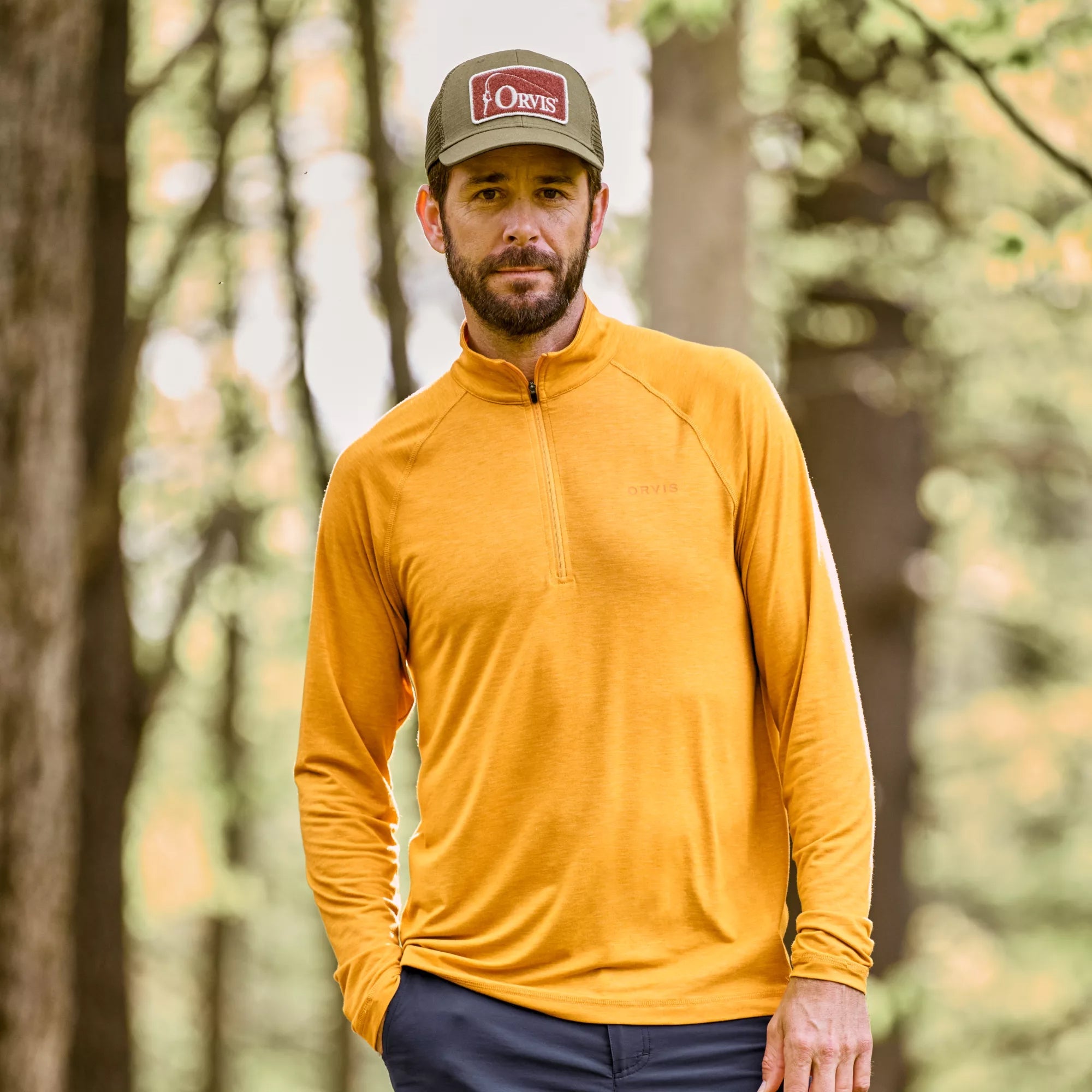 Orvis Ripstop Covert Trucker Hat Tarragon / Russet Image 03