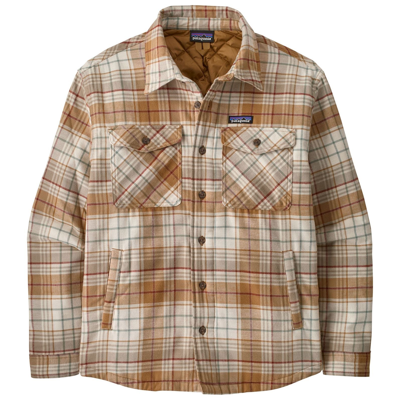 Patagonia Men's Lightweight Insulated Fjord Flannel Shirt Depth: Nest Brown Image 01