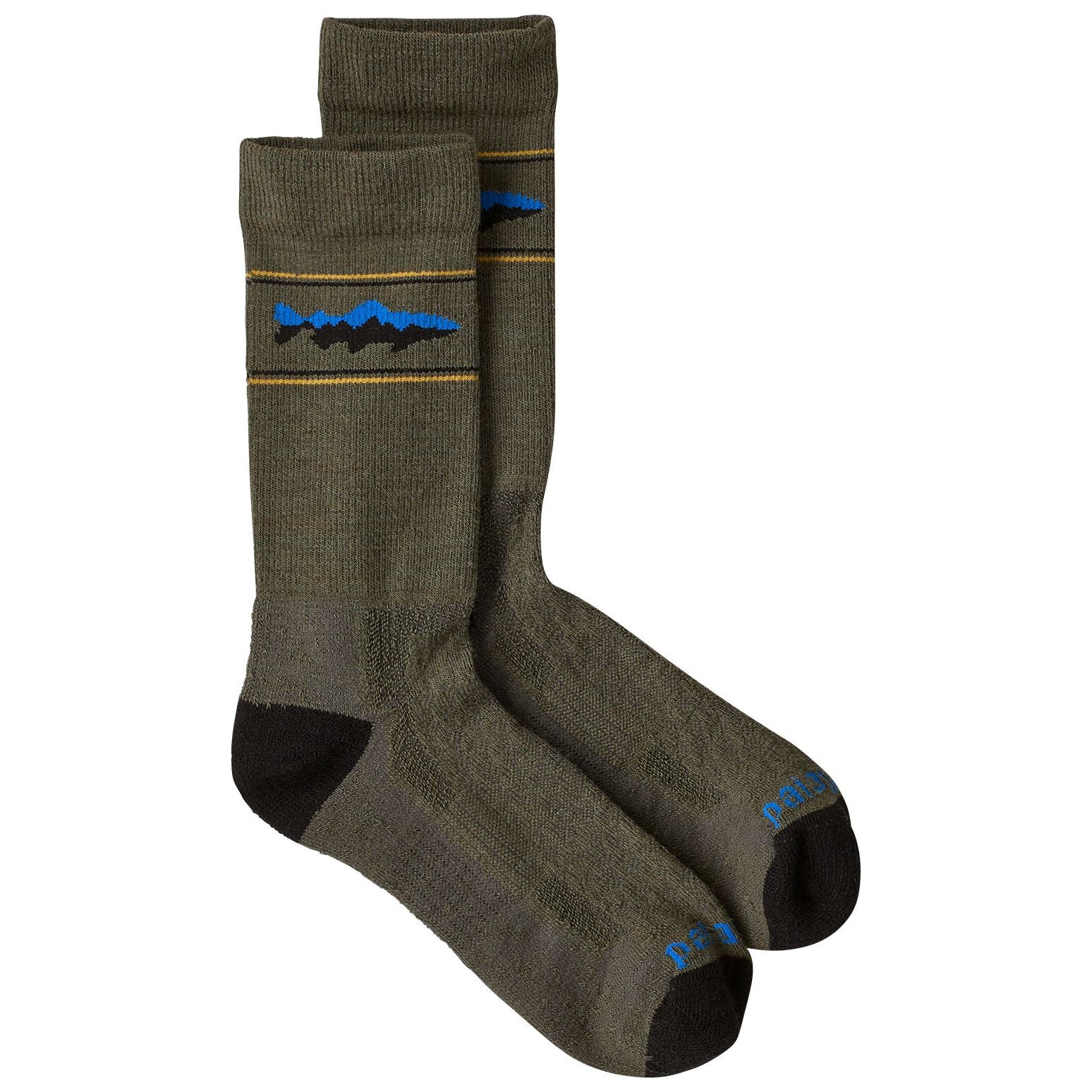 Patagonia Merino Wool Blend Crew Socks Mountain Trout: Basin Green