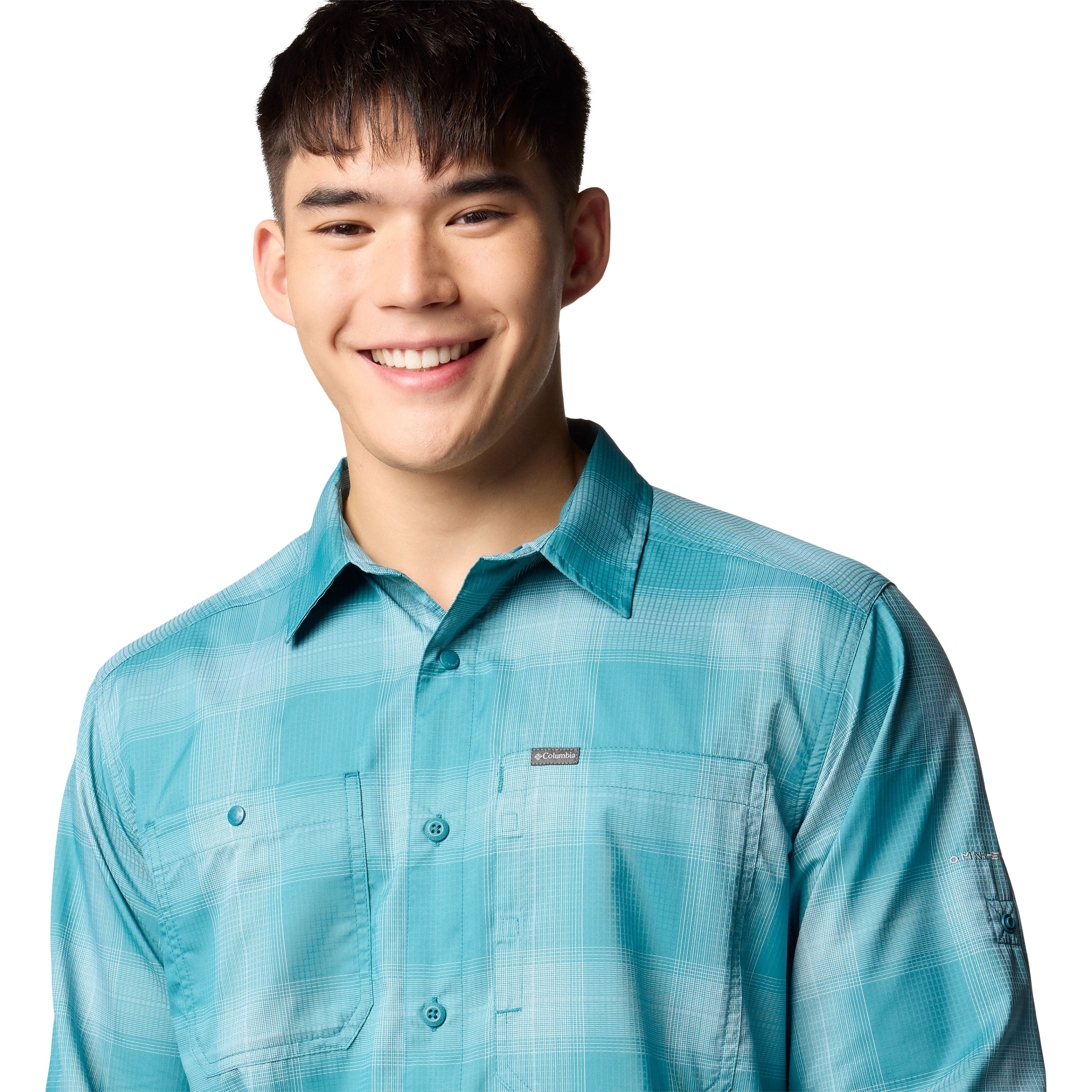 Columbia Men's Silver Ridge Utility Lite Plaid LS River Blue Large Check Image 01