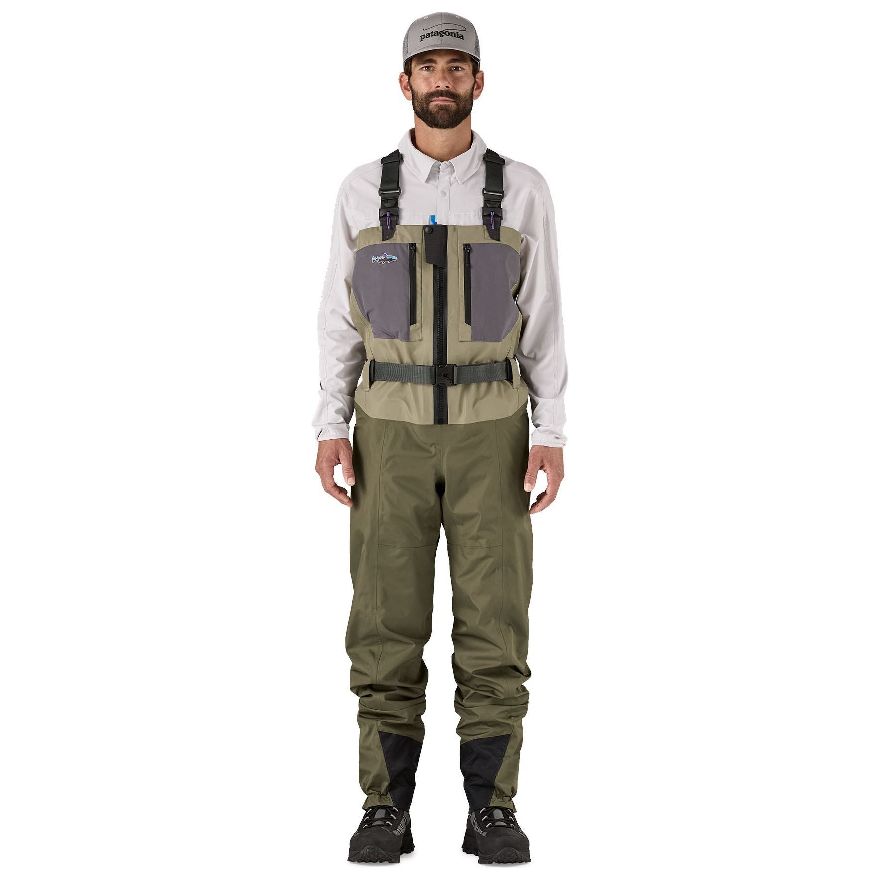 Patagonia Men's Swiftcurrent Traverse Zip-Front Waders River Rock Green Image 02