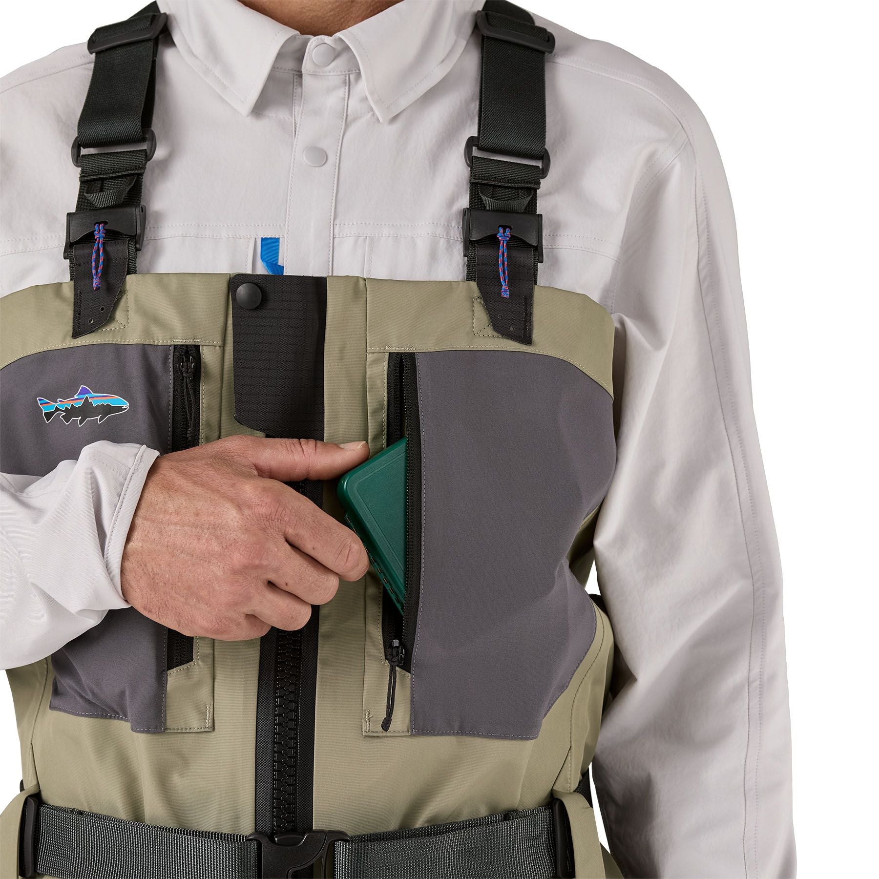 Patagonia Men's Swiftcurrent Traverse Zip-Front Waders River Rock Green Image 10