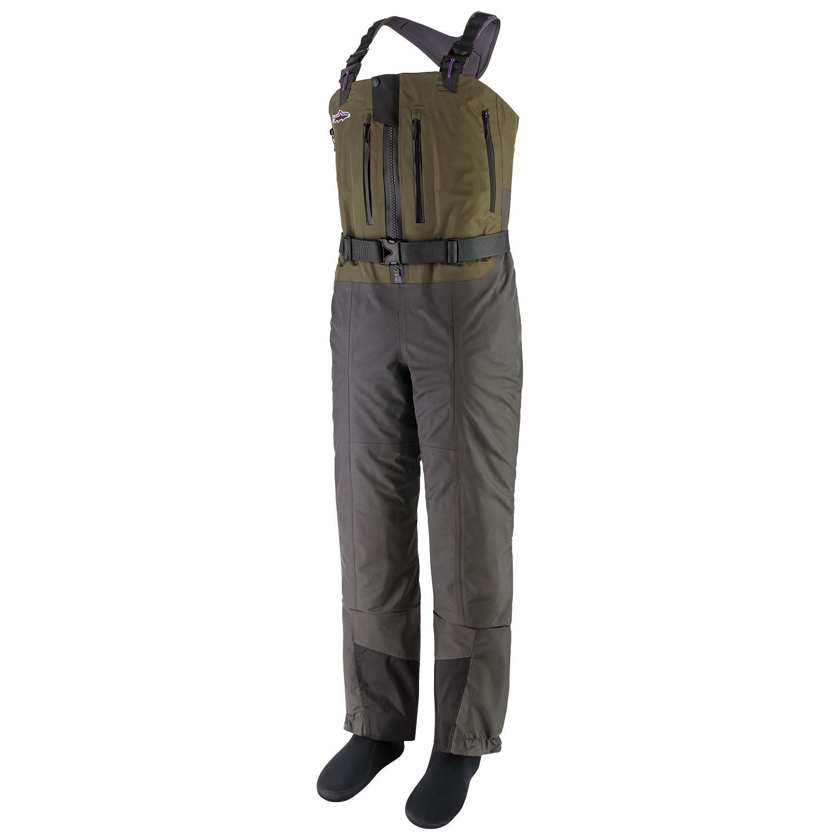 Patagonia Women's Swiftcurrent Expedition Zip-Front Waders Basin Green Image 01