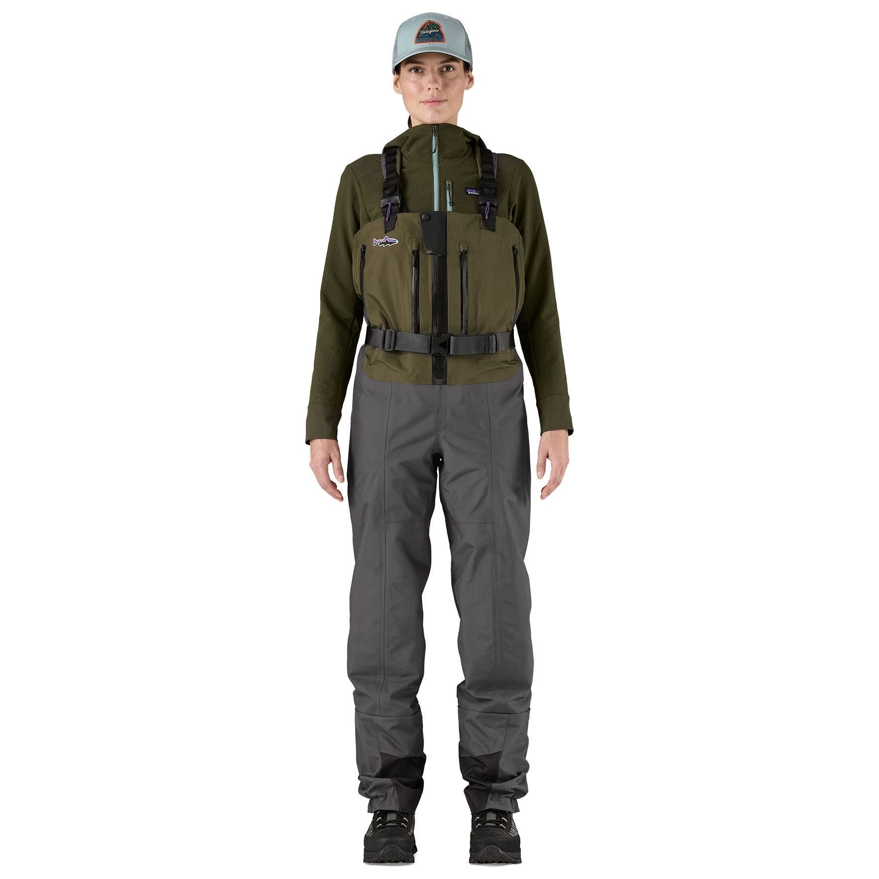 Patagonia Women's Swiftcurrent Expedition Zip-Front Waders Basin Green Image 02