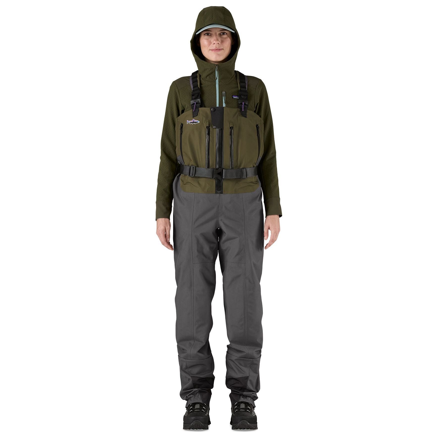 Patagonia Women's Swiftcurrent Expedition Zip-Front Waders Basin Green Image 03