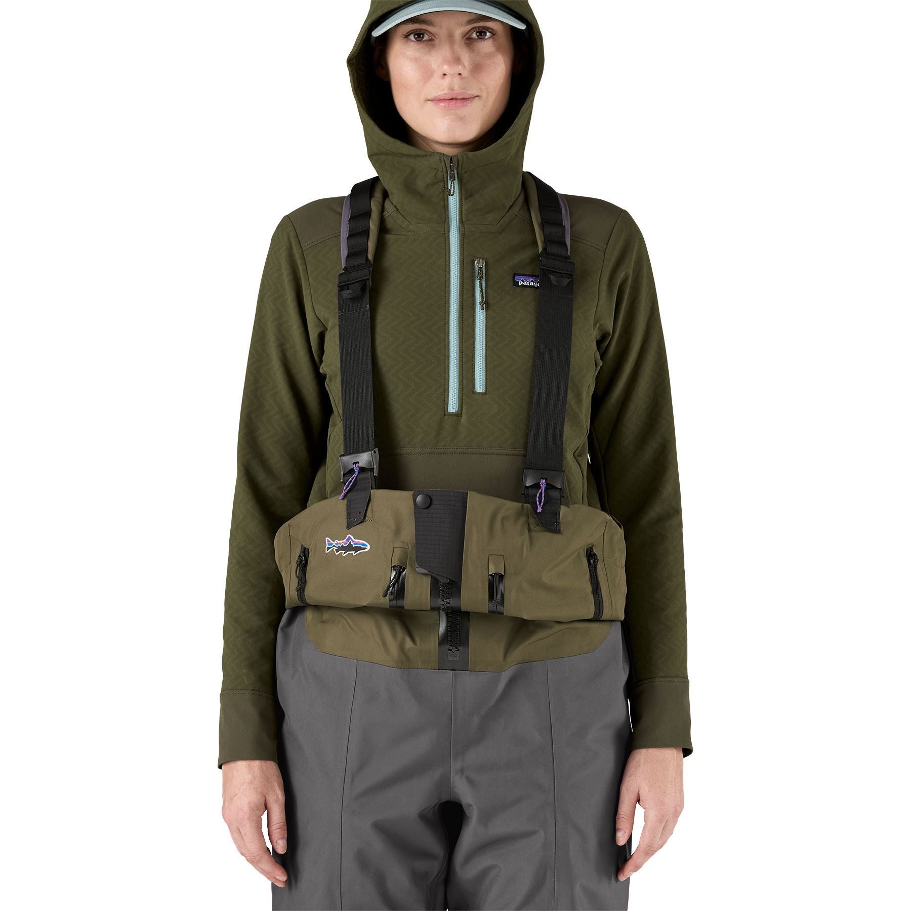 Patagonia Women's Swiftcurrent Expedition Zip-Front Waders Basin Green Image 06