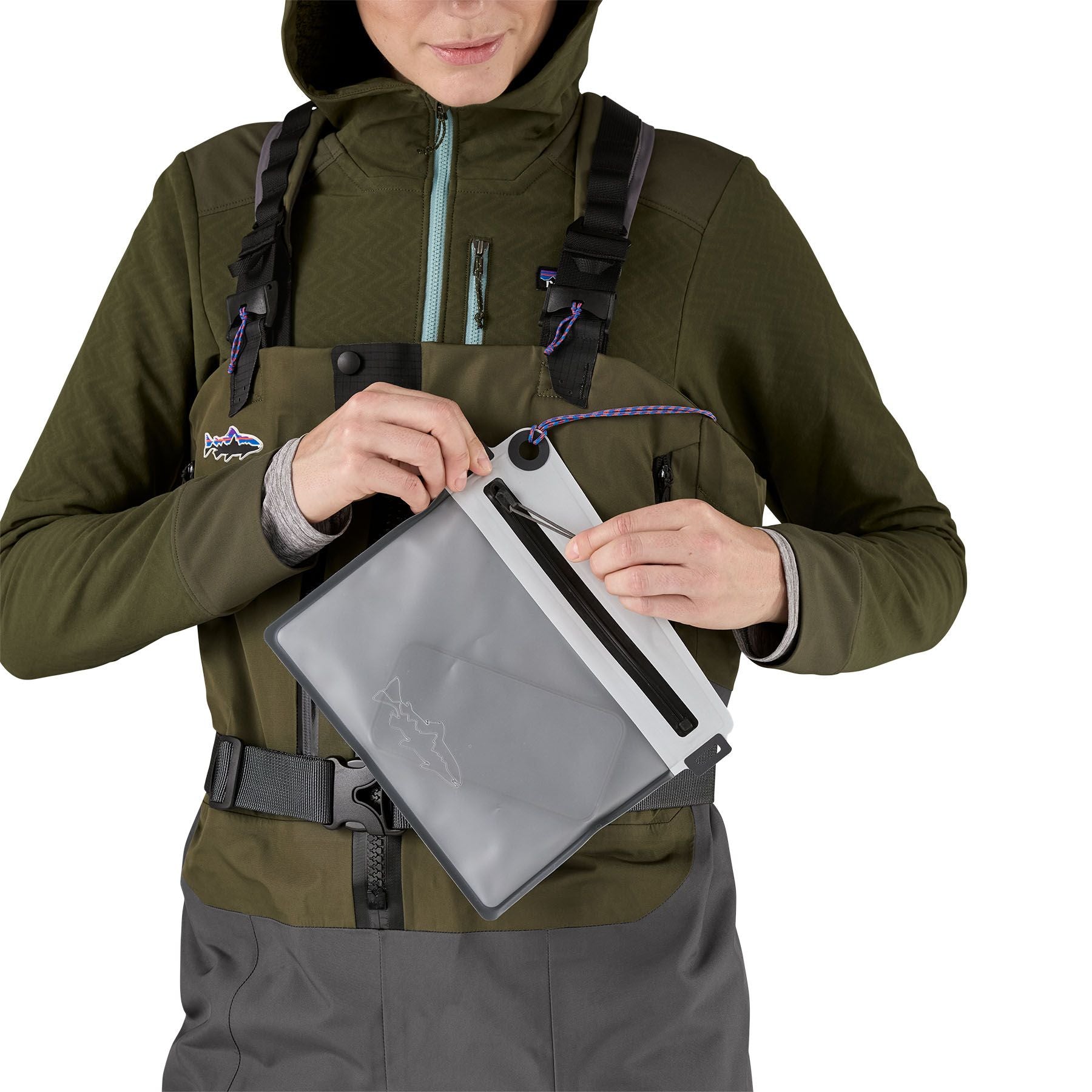 Patagonia Women's Swiftcurrent Expedition Zip-Front Waders Basin Green Image 11