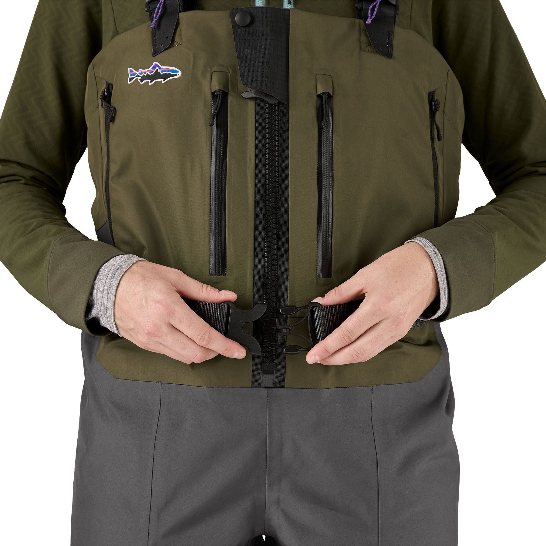 Patagonia Women's Swiftcurrent Expedition Zip-Front Waders Basin Green Image 13