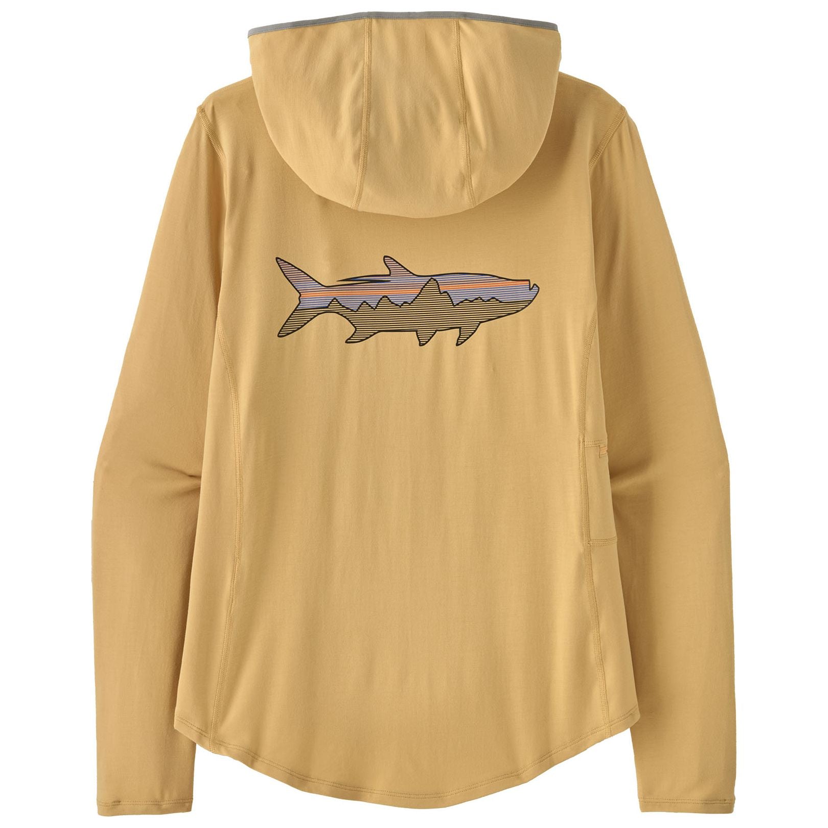 Patagonia Women's Tropic Comfort Natural Graphic Hoody Fitz Roy Tarpon: Beeswax Tan Image 01