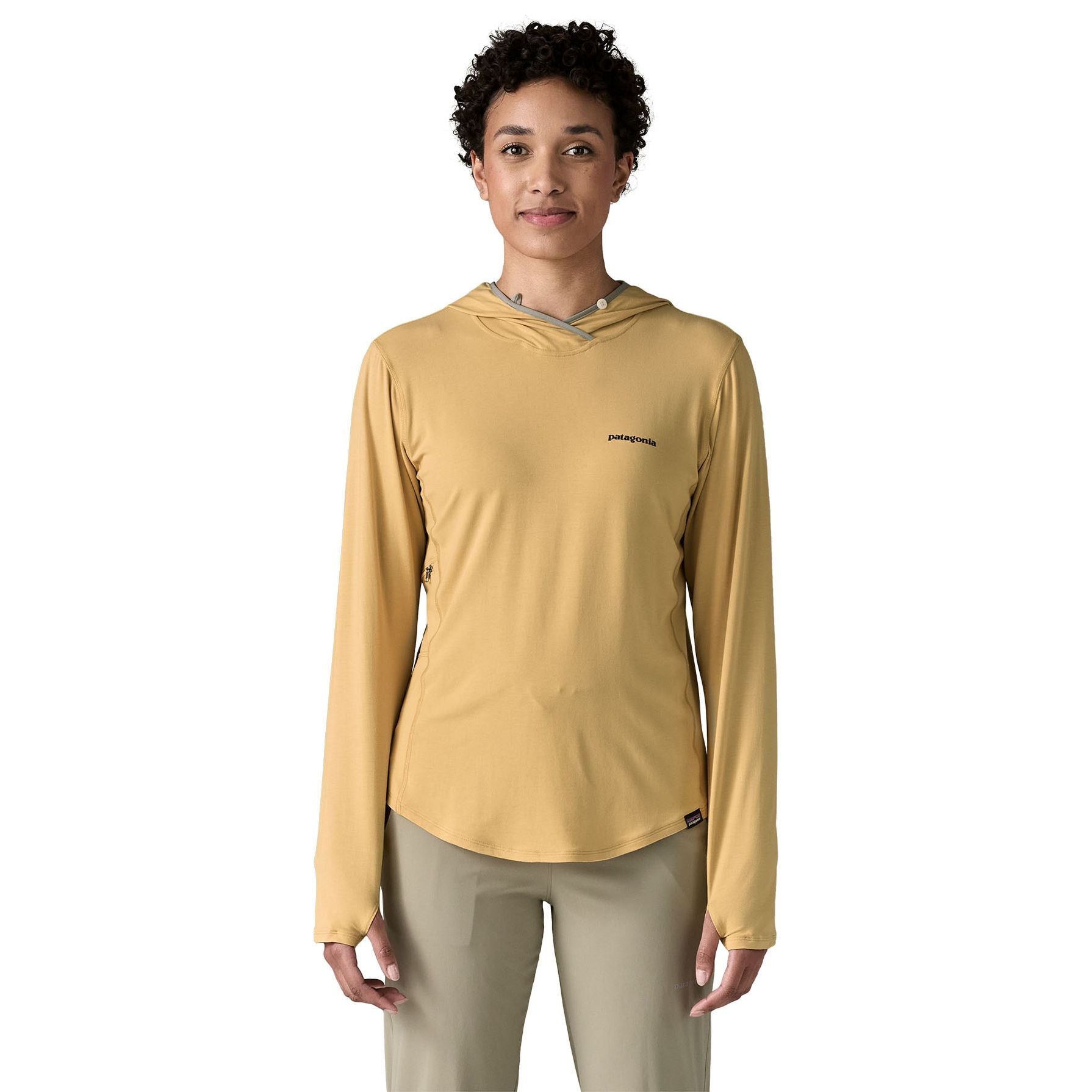 Patagonia Women's Tropic Comfort Natural Graphic Hoody Fitz Roy Tarpon: Beeswax Tan Image 03