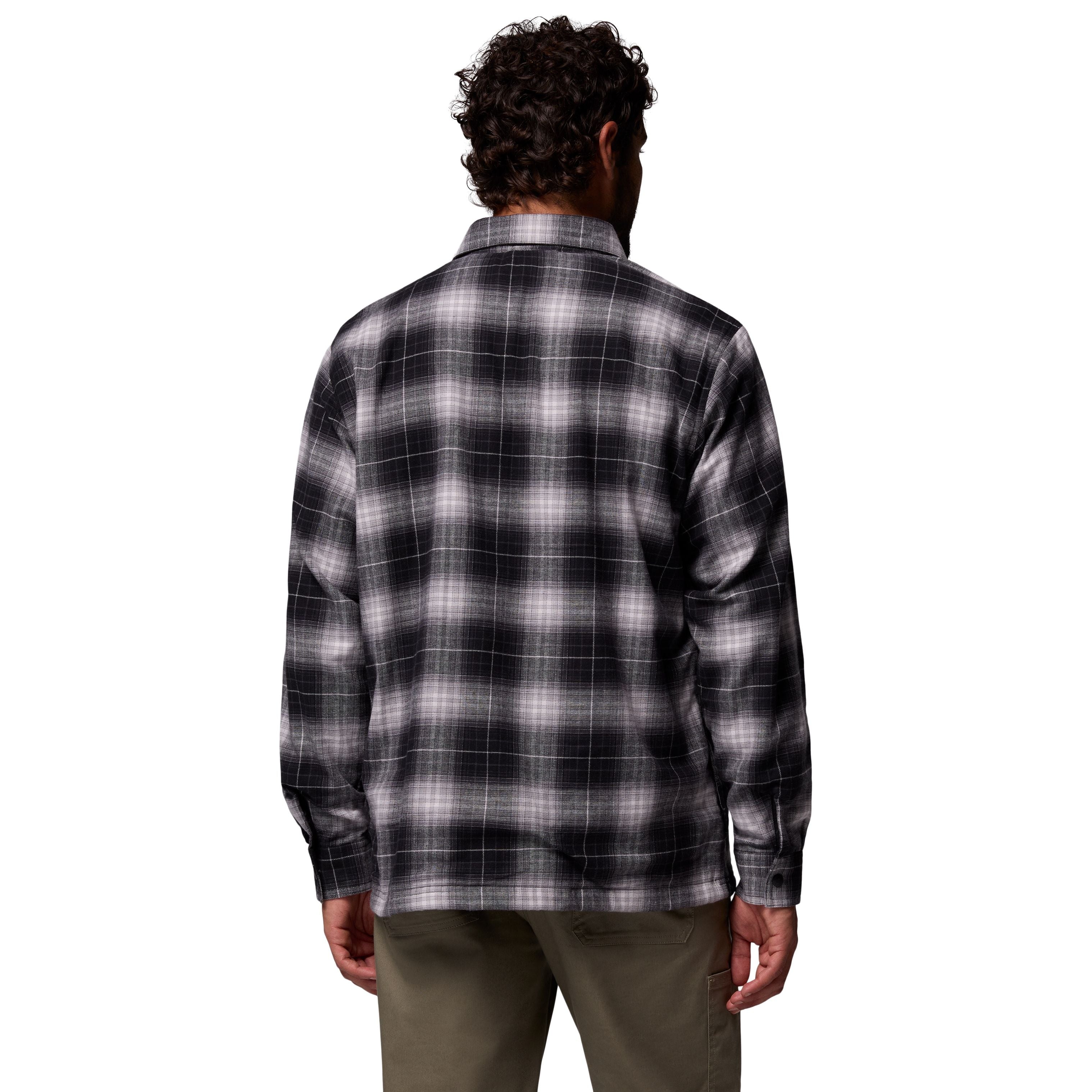 Columbia Men's Cornell Woods Fleece Lined Shirt Jacket Black Lumberjack Tartan Image 03